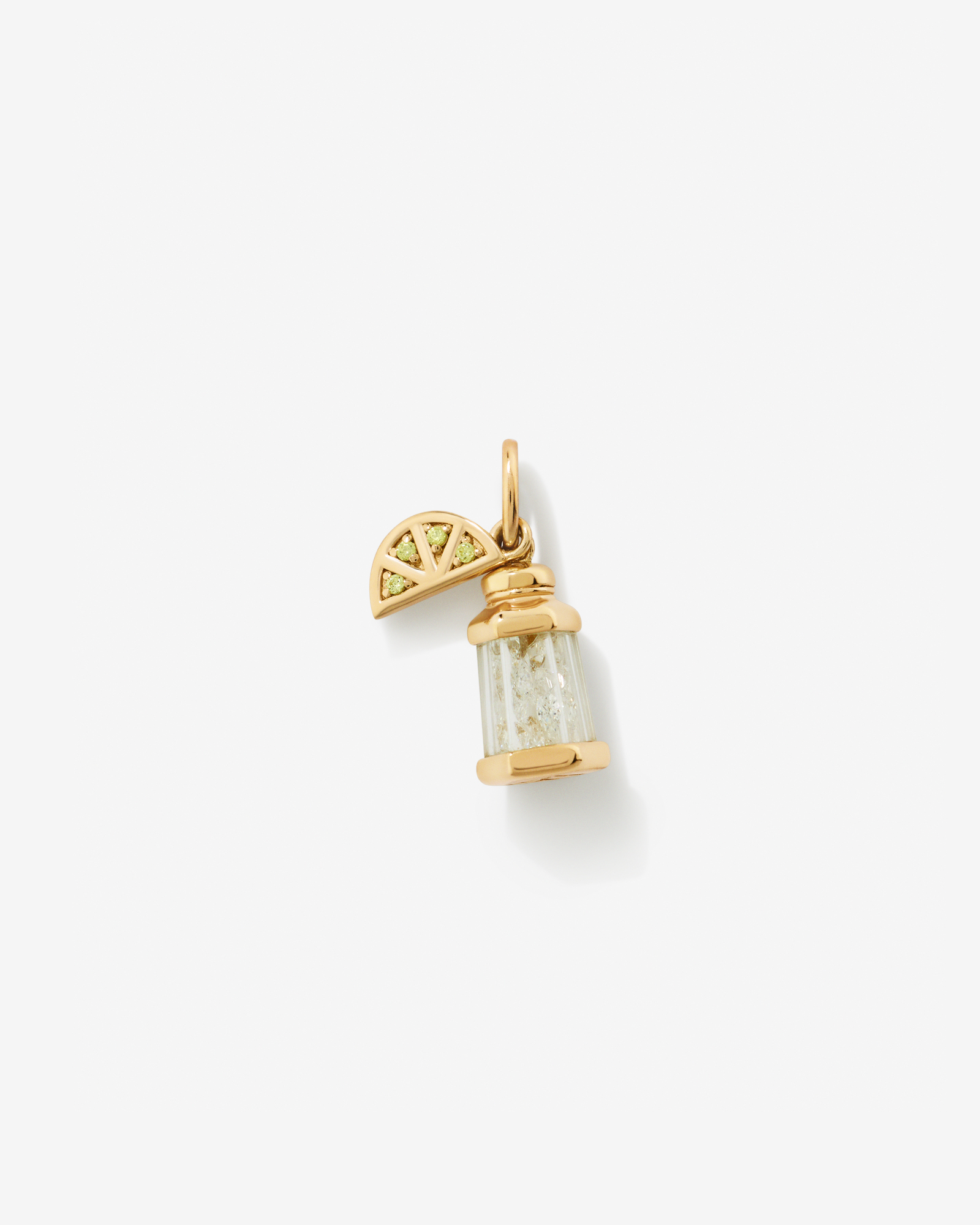 Salt & Lime Cocktail Duo Pendant with Cubic Zirconia in 18kt Gold Vermeil