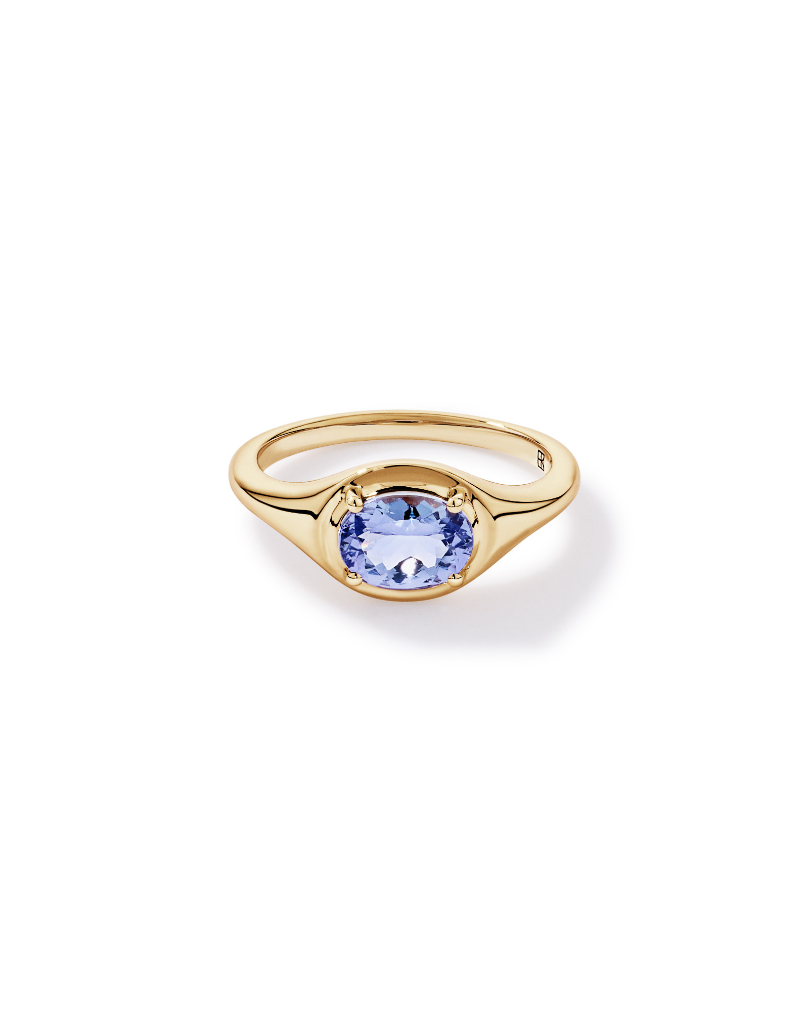 Oval Cut Tanzanite East-to-West Set Ring 10kt Yellow Gold