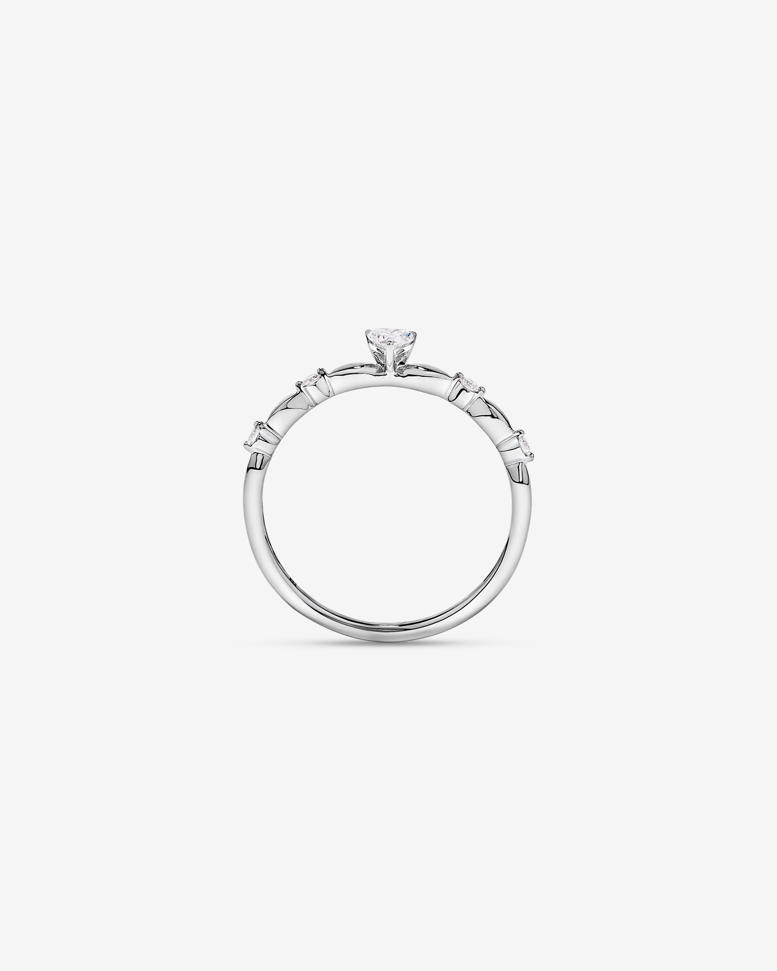 0.15TW Heart and Round Brilliant Laboratory-Grown Diamond Promise Ring 10kt Gold