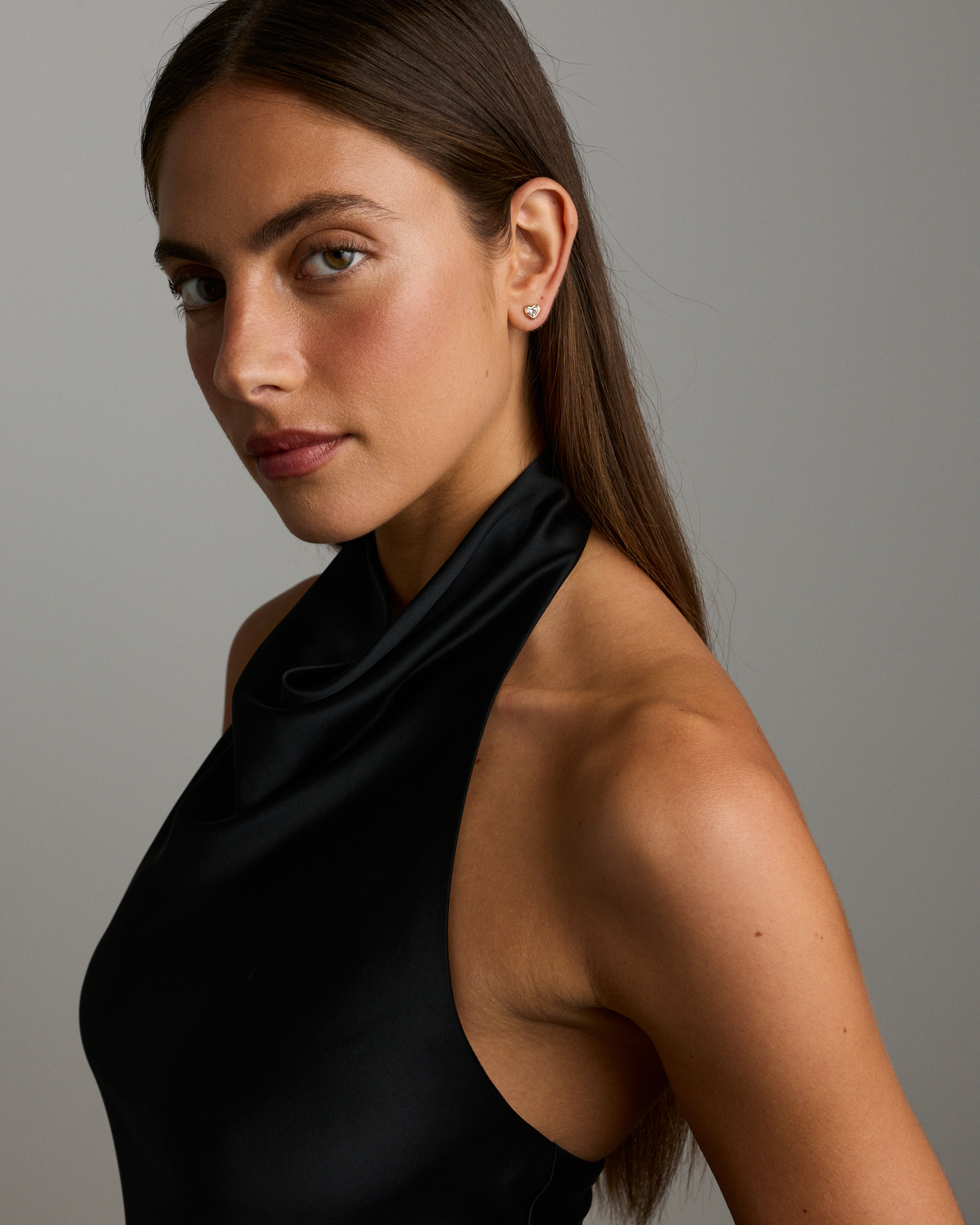 1.00 Carat TW Laboratory-Grown Diamond Heart Stud Earrings in 10kt Yellow Gold