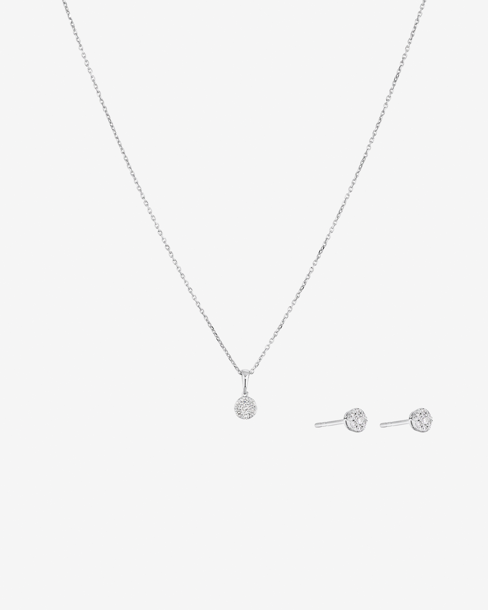 0.27 Carat TW Round Shape Laboratory-Grown Diamond Multistone Pendant & Stud Earrings Box Set in Sterling Silver