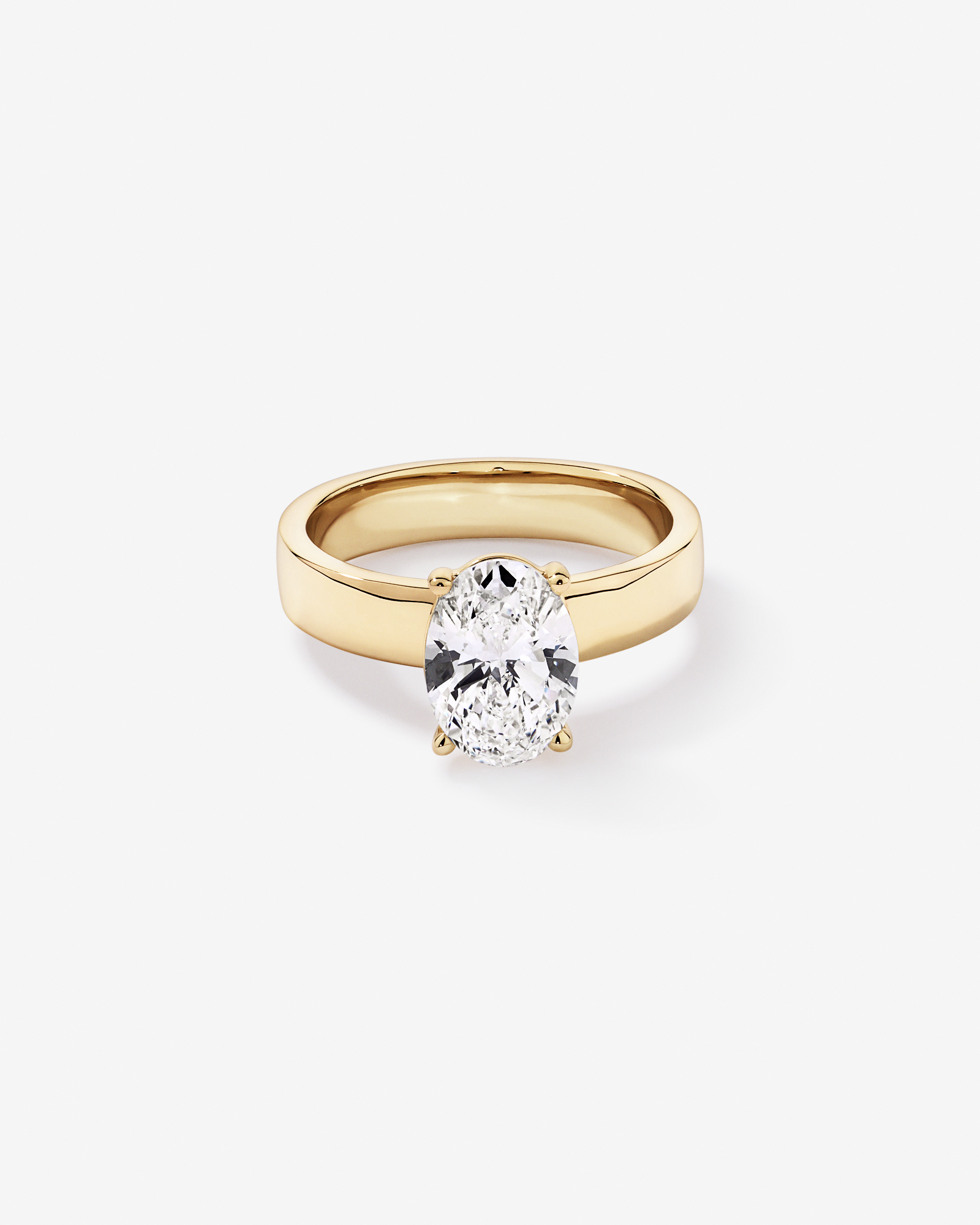2.00TW Oval Laboratory-Grown Diamond Solitaire Ring 14kt Yellow Gold