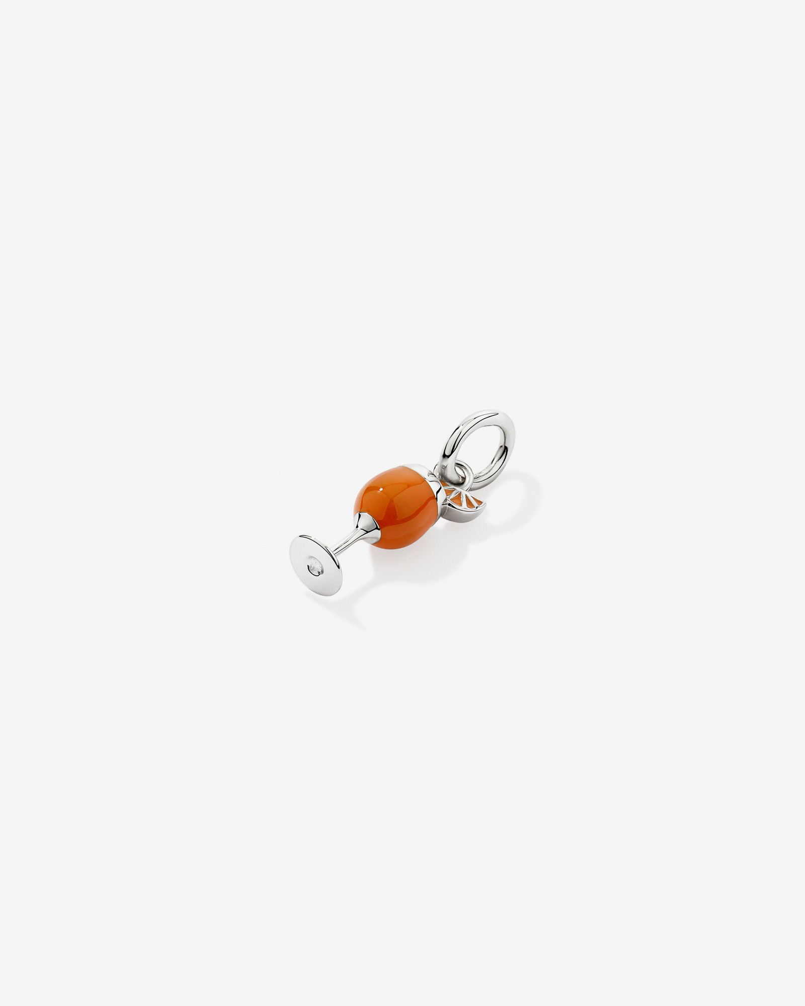 Spritz Pendant in Sterling Silver with Orange Enamel