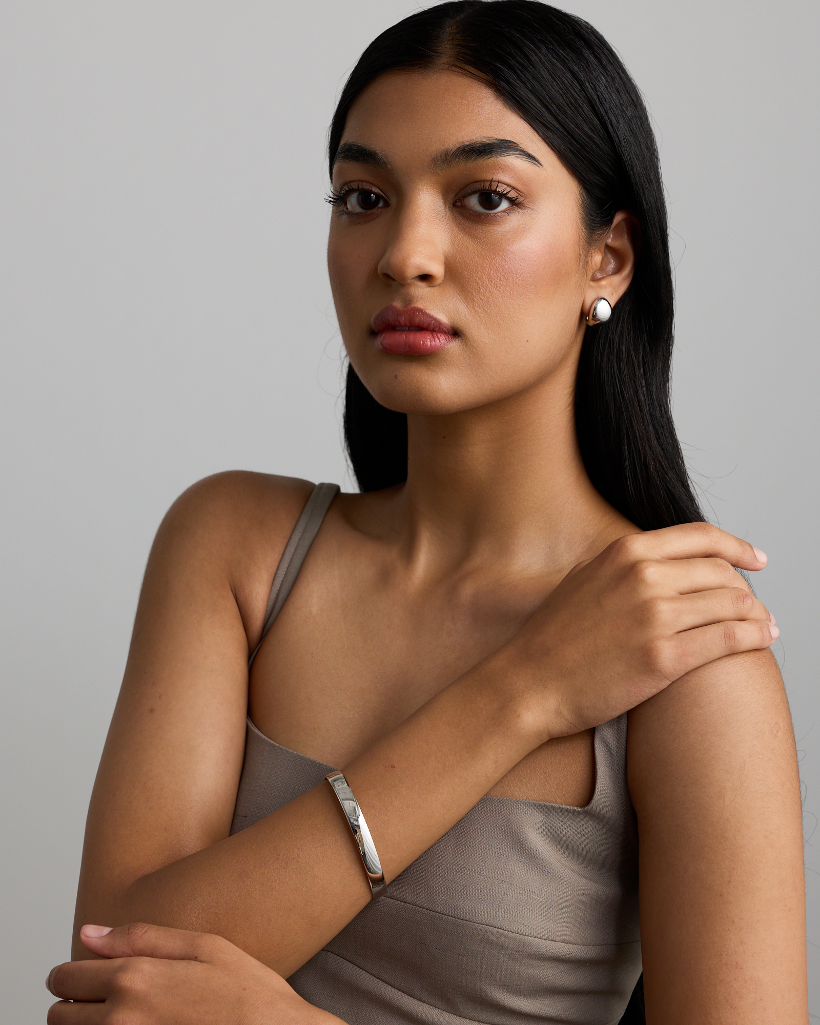 65mm (2.56") 8mm Width Solid Oval Bangle in Sterling Silver