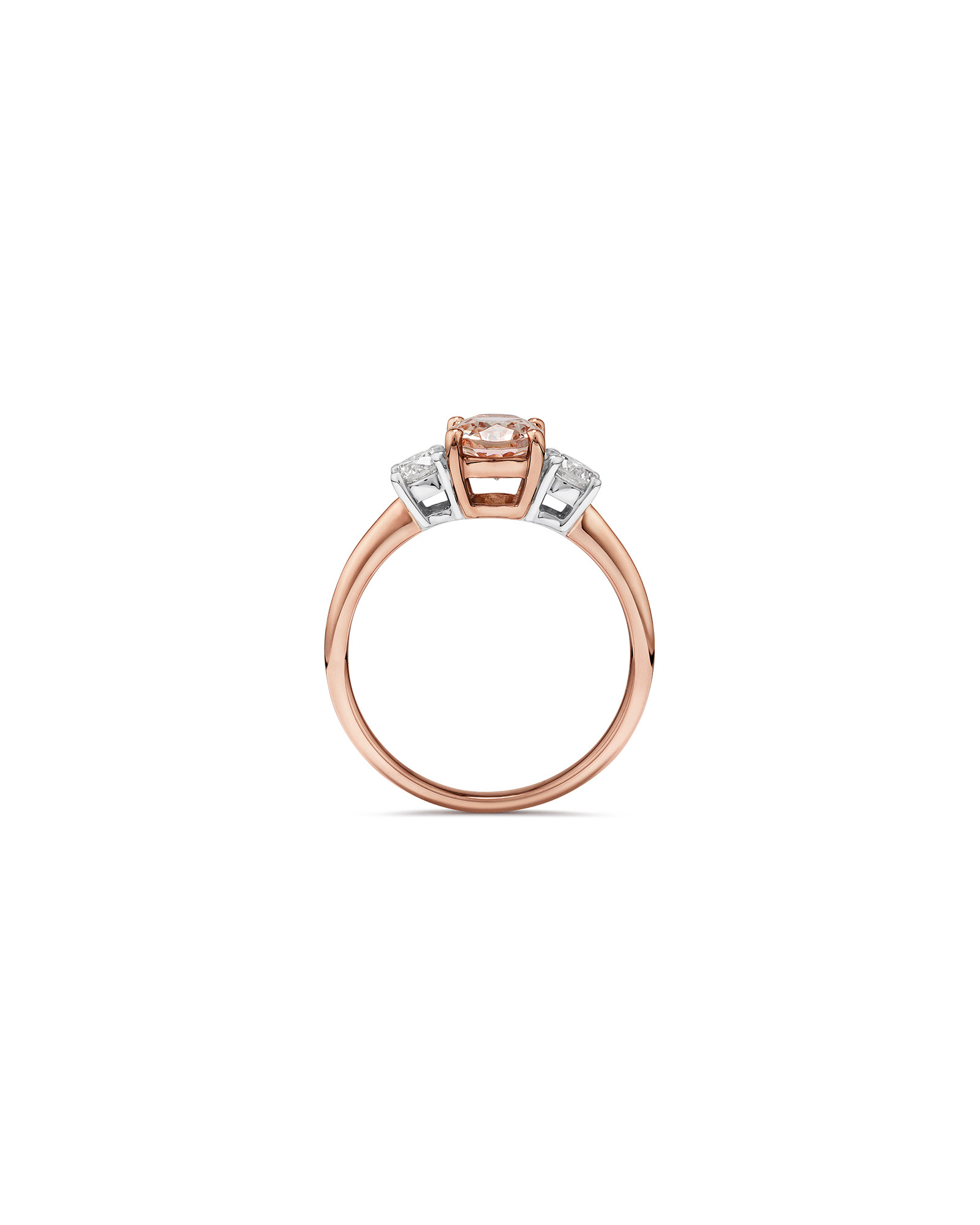 Bague en or rose 10 K avec morganite et diamants totalisant 0,40 ct