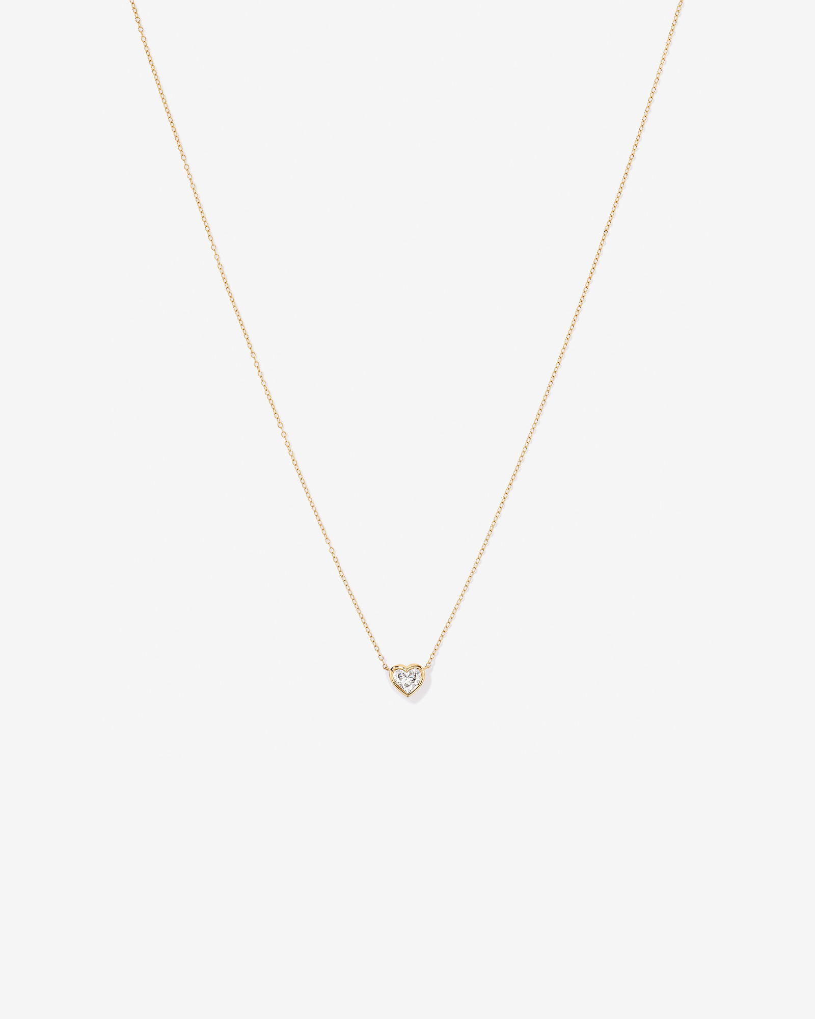 1.00 Carat TW Laboratory-Grown Diamond Heart Necklace in 10kt Yellow Gold