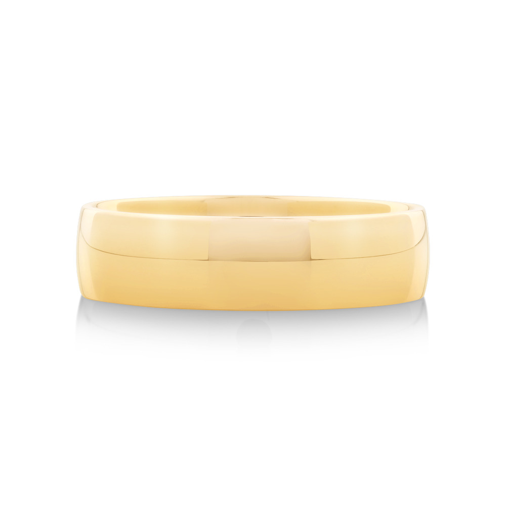 Half Round Wedding Band in 10kt Yellow Gold