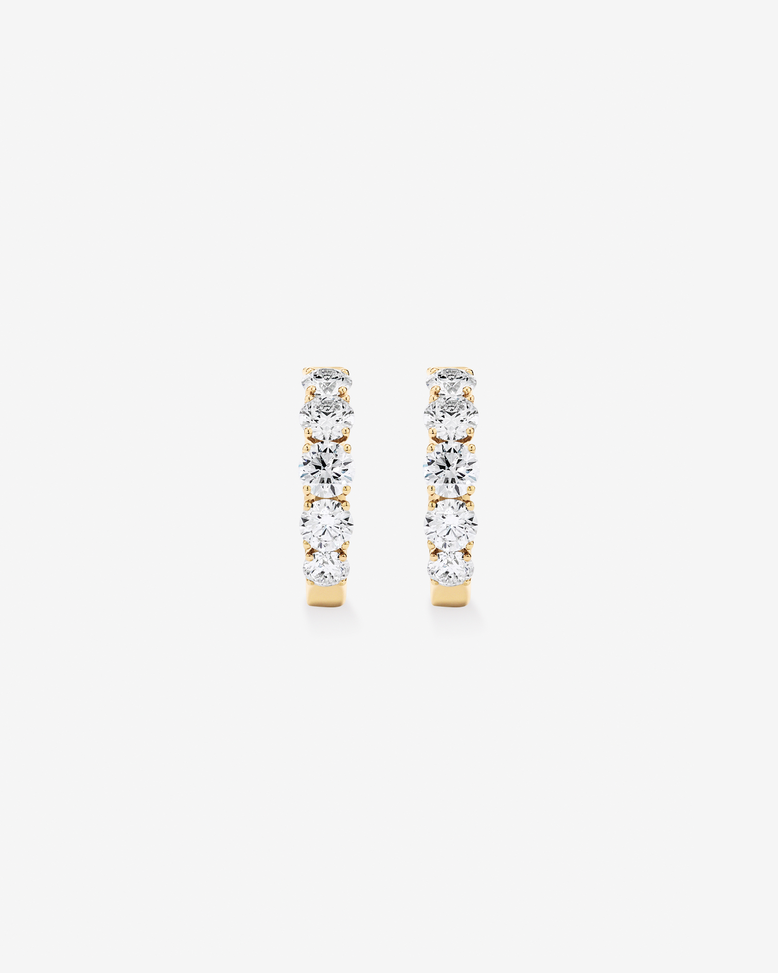 Boucles d’oreilles Huggie en diamant cultivées en laboratoire 3,02 carats TW en or jaune 10 carats