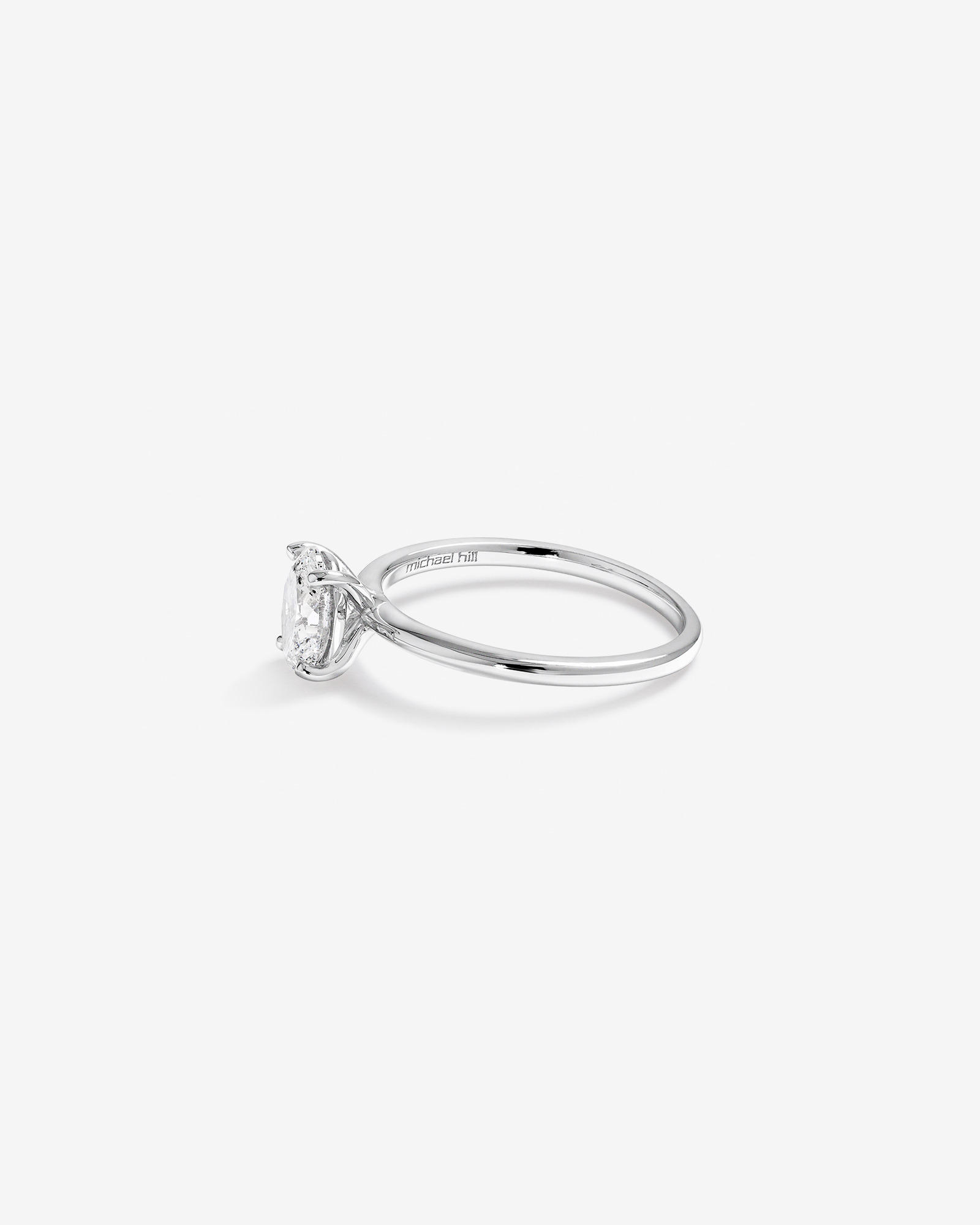 Bague de fiançailles à solitaire en or blanc 14 K avec diamants totalisant 1 ct