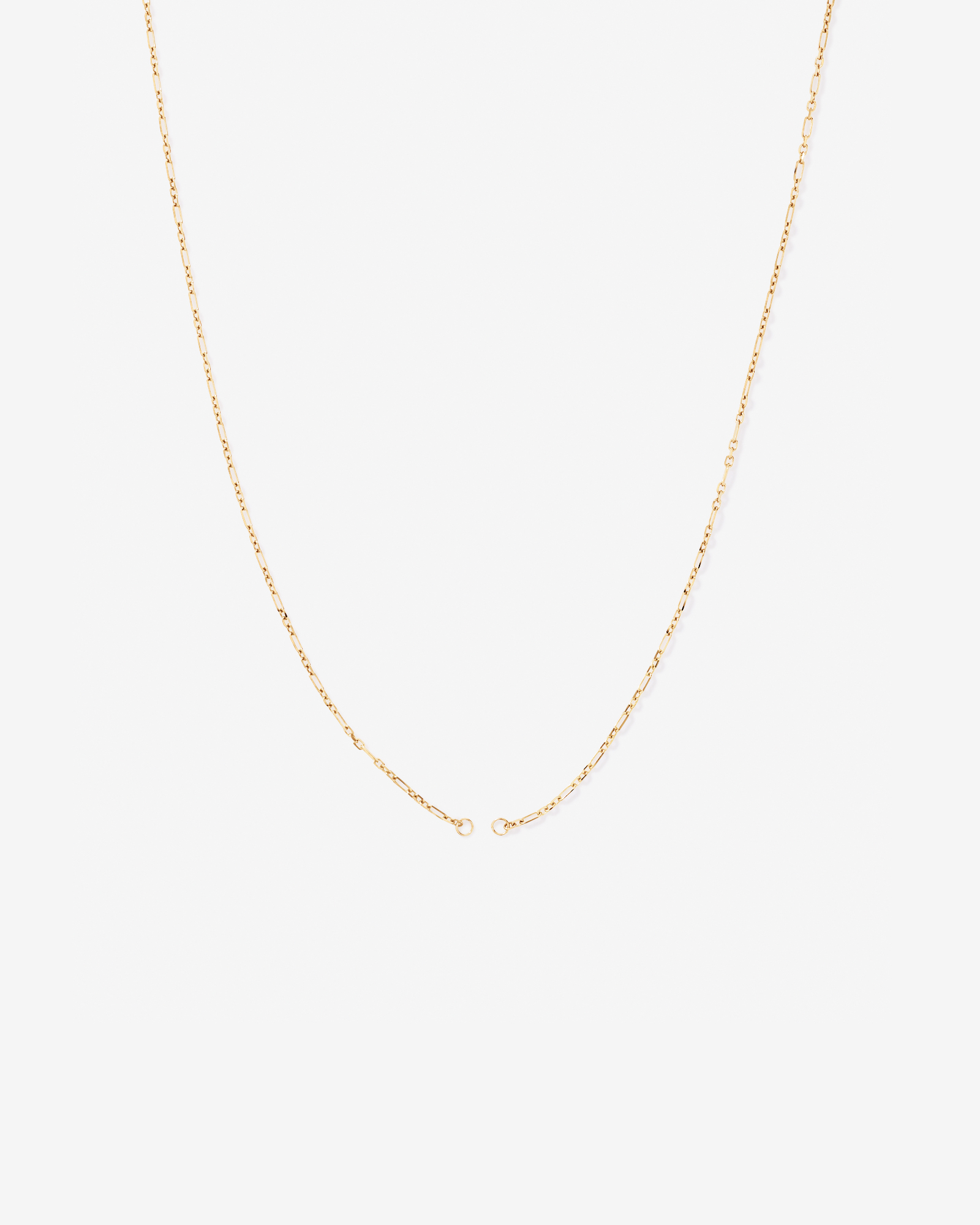 50cm (20") Micro 3 and 1 Paperclip Open Chain in 10kt Yellow Gold
