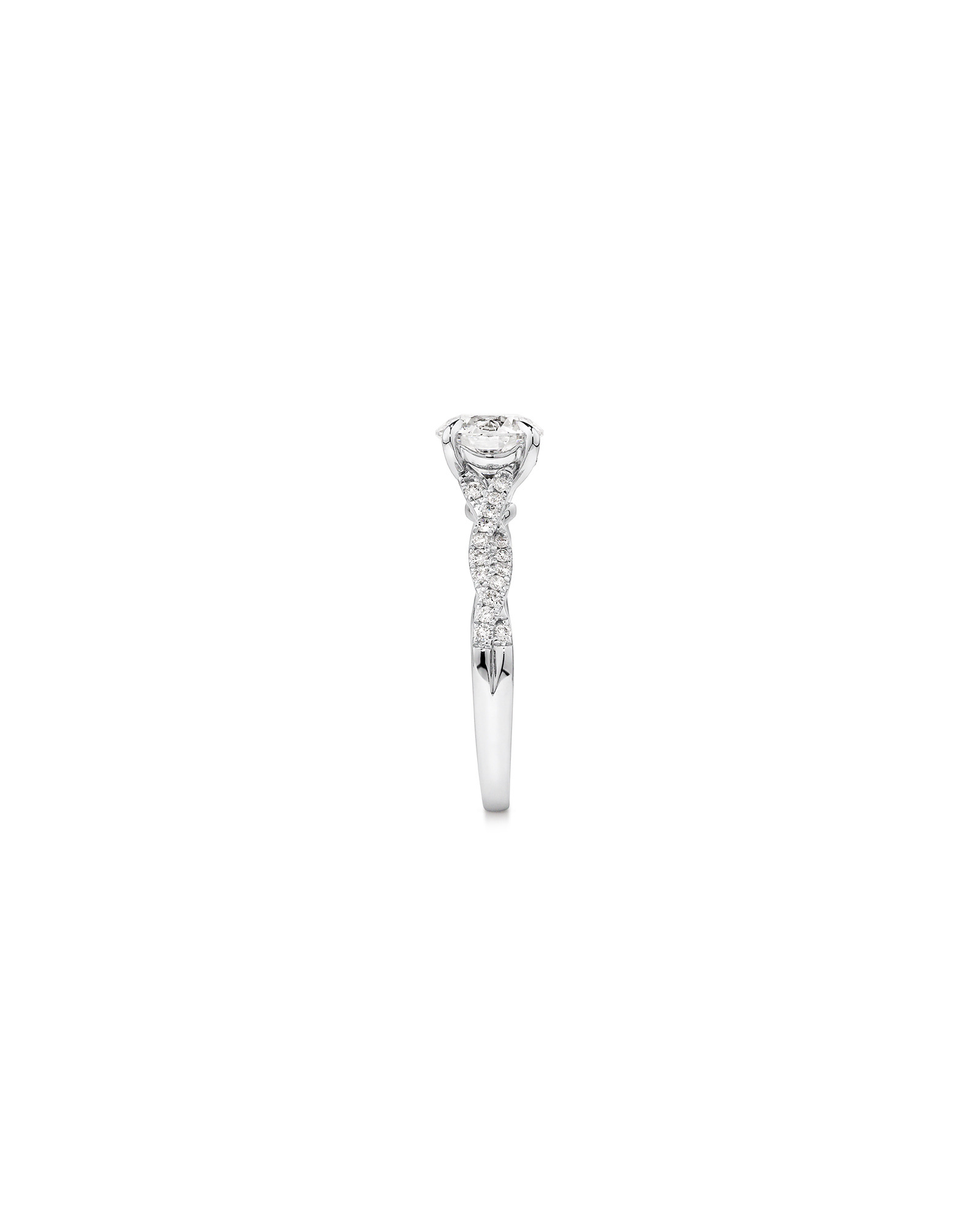 Bague de Fiançailles en Or Blanc 14 kt avec Twist de Diamants Ronds Brillants Lab-Grown de 1,40 Carat TW