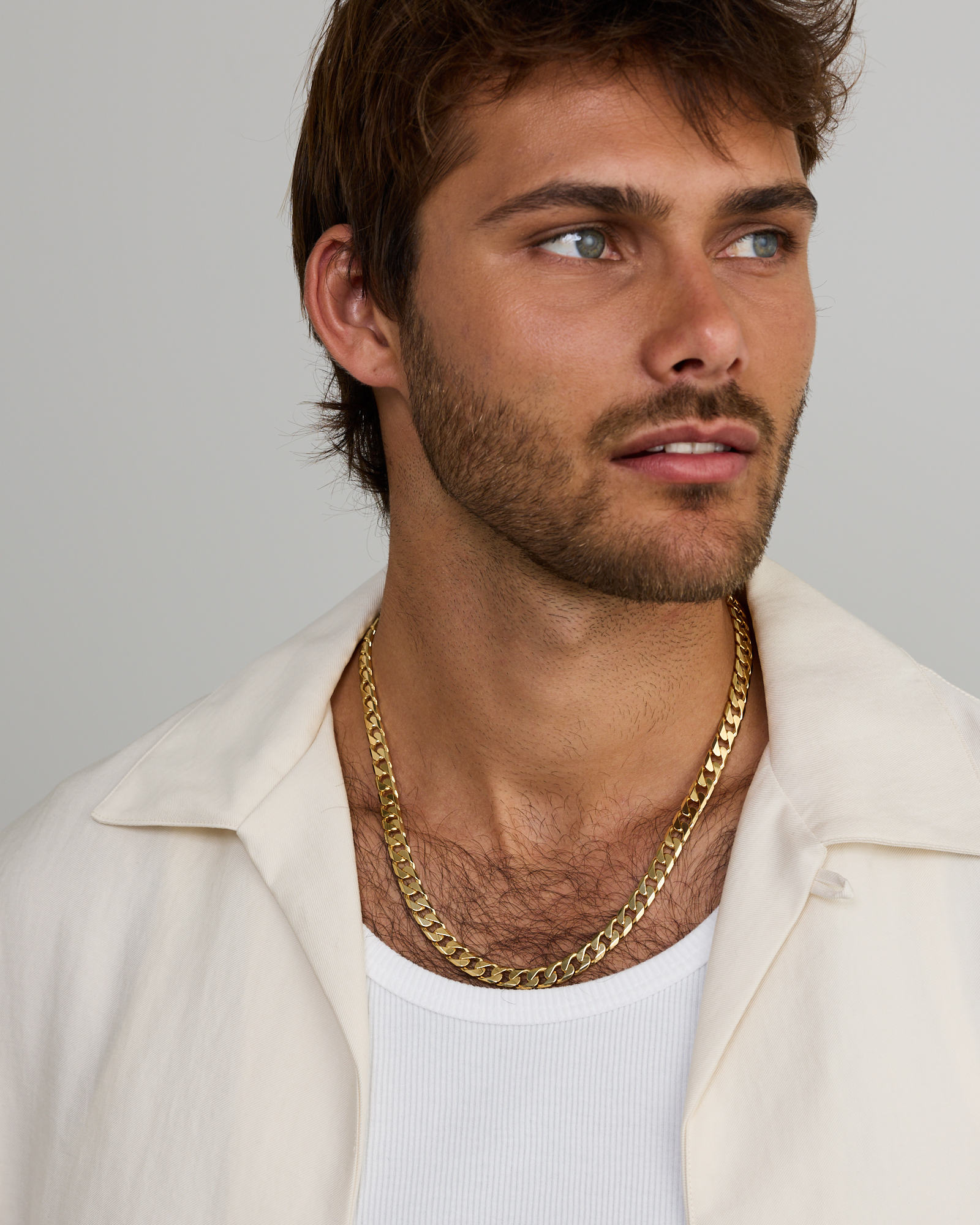 50cm (20") 8mm Curb Chain in 18 Karat Yellow Gold Vermeil