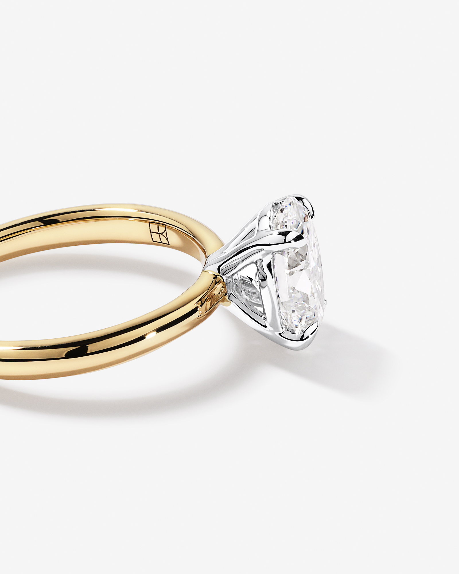 1.75 Carat TW Oval Cut Lab-Grown Diamond Solitaire Engagement Ring in 14kt Yellow and White Gold
