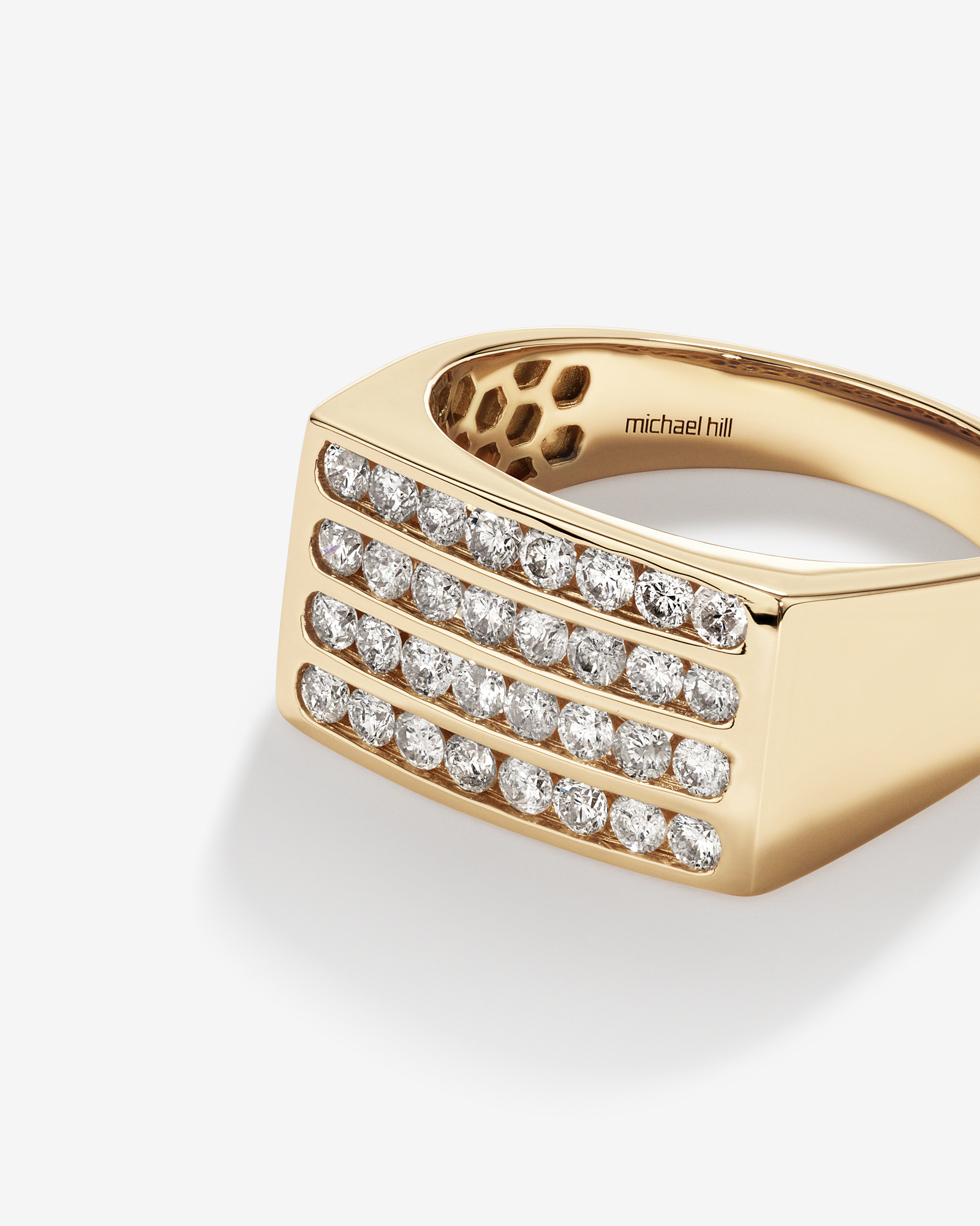 Bague pour homme avec 1,03 carat de diamants en or jaune 10 carats