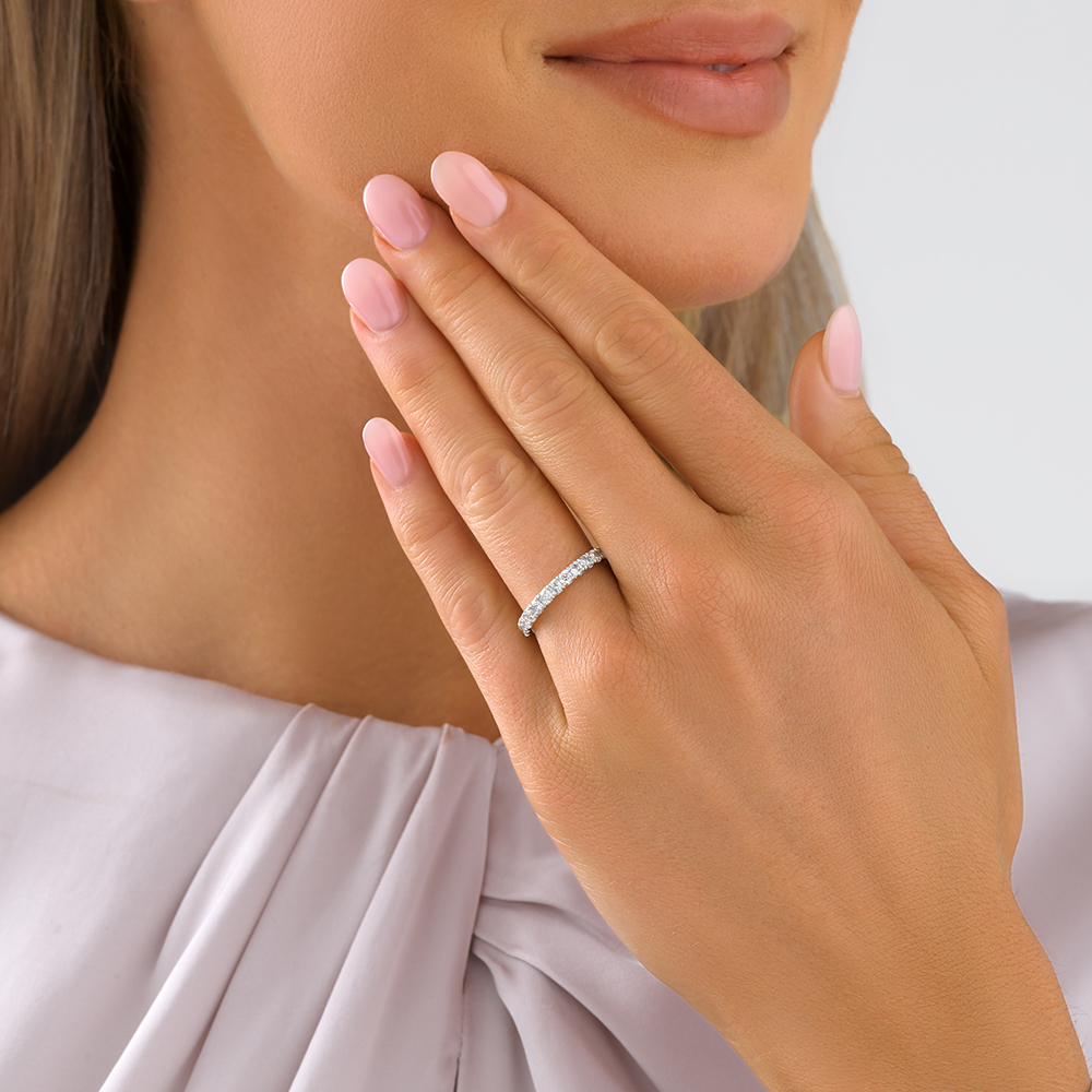 Evermore Wedding Band with 0.75 Carat TW Diamonds in 14kt White Gold