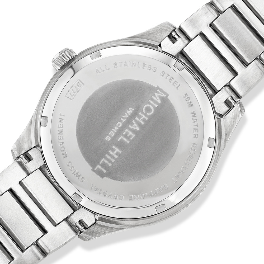 Montre En Acier Inoxydable Pour Hommes De 0,60 Carat Tw Diamant Quartz Avec Cadran Bleu