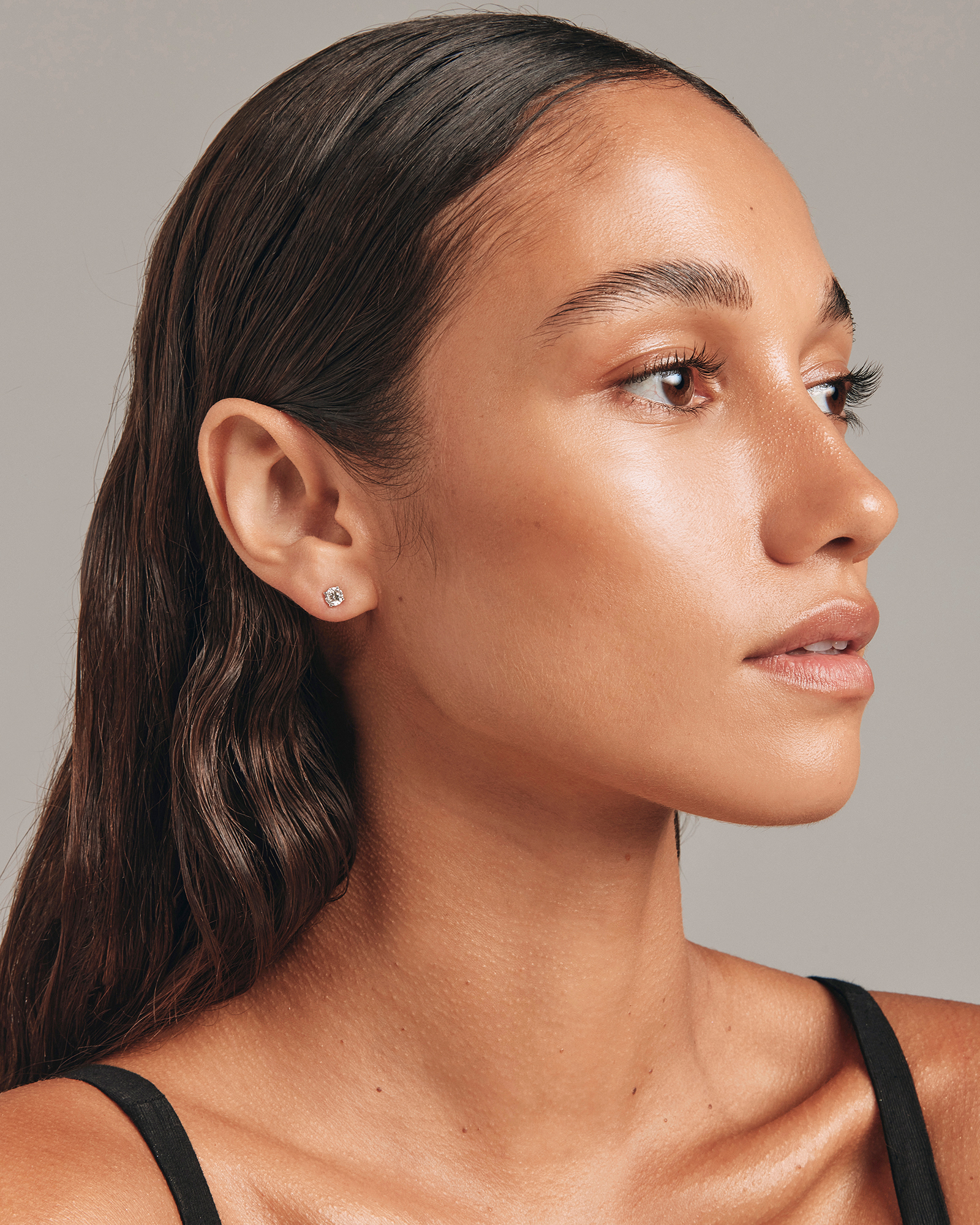 0.75 Carat TW Diamond Solitaire Stud Earrings 18kt Yellow Gold