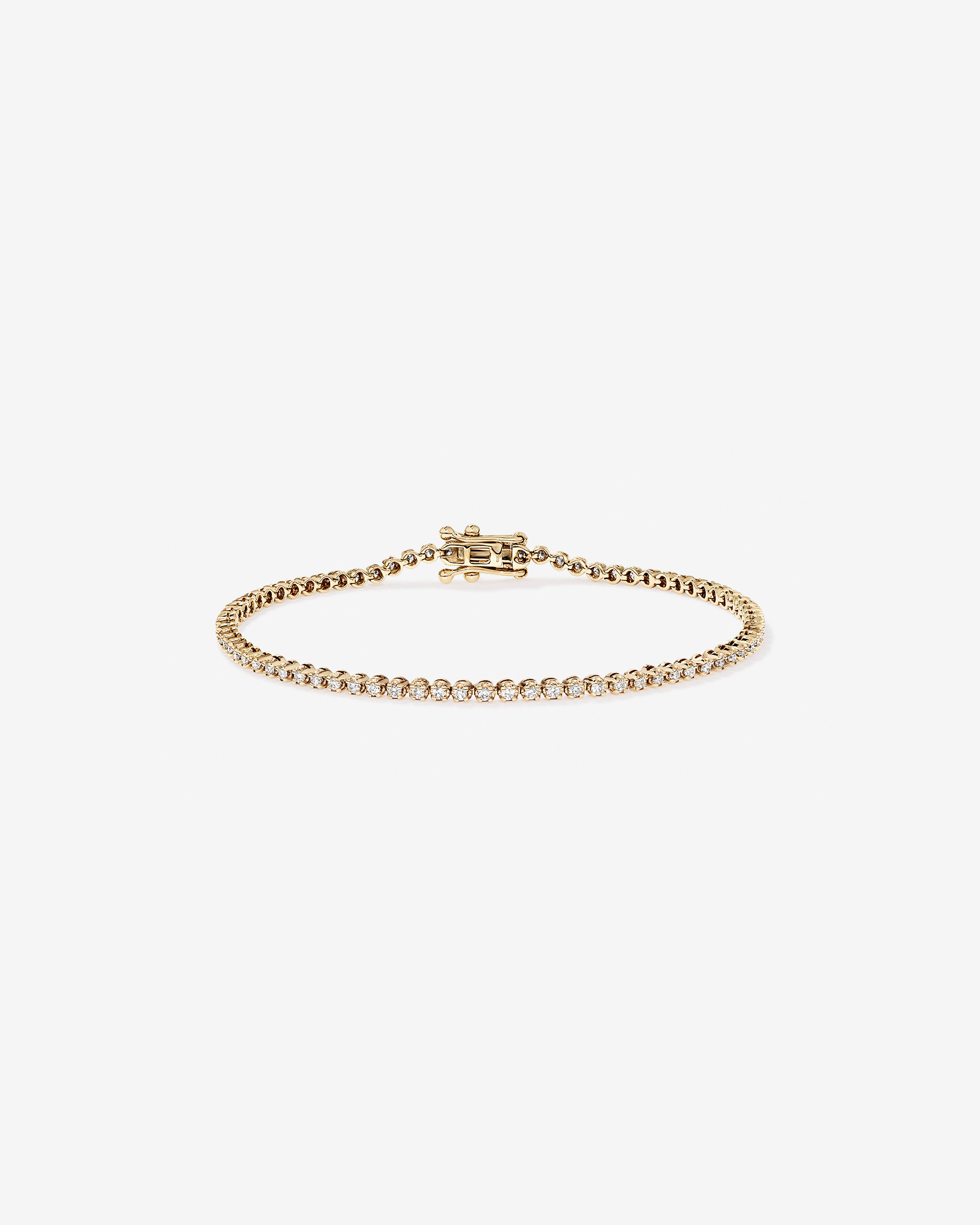 0.90 Carat TW Laboratory-Grown Diamond Tennis Bracelet 10kt Yellow Gold