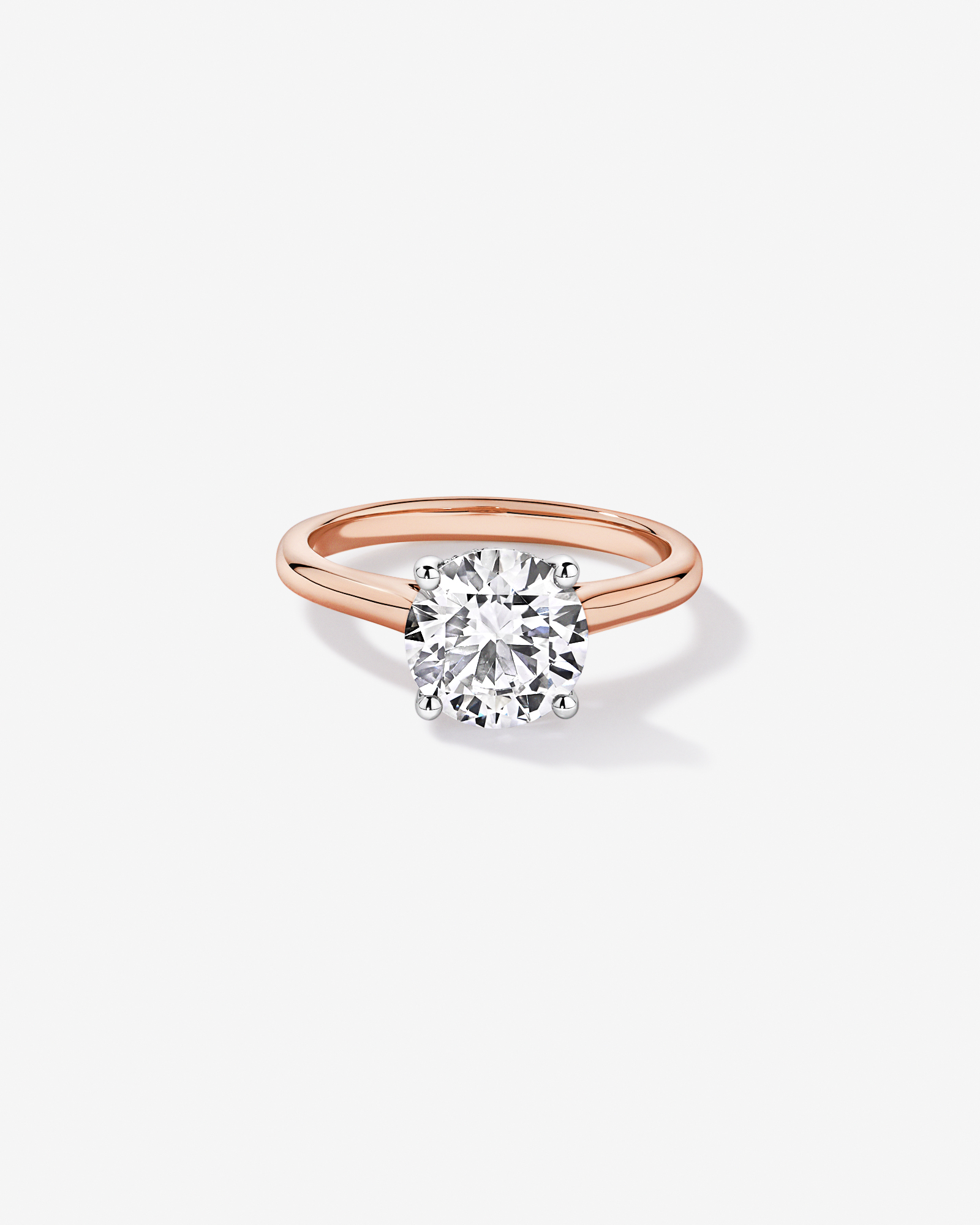 2.32TW Round Brilliant Laboratory-Grown Diamond Solitaire Ring 14kt Rose and White Gold