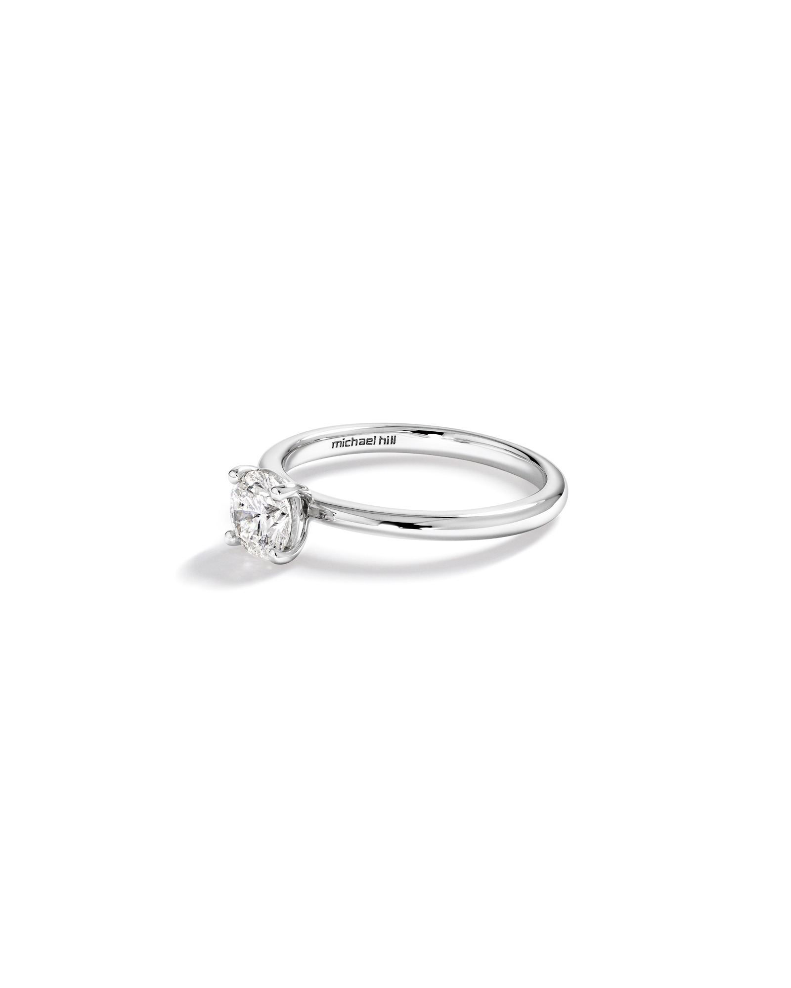 Bague de Fiançailles Solitaire en Diamant Rond Brillant 0,70 Carat TW en Or Blanc 14 kt