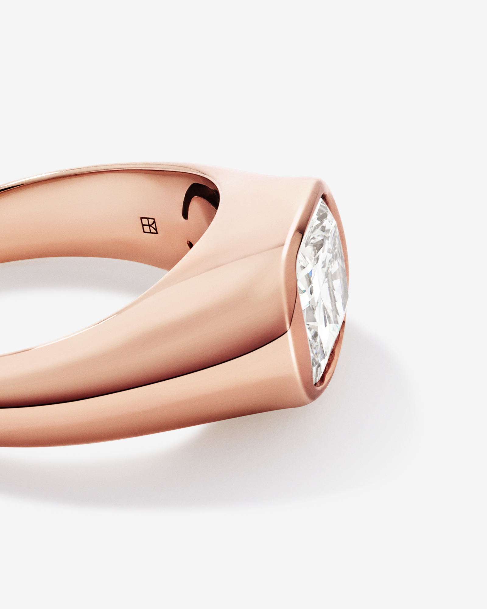 2.00TW Elongated Cushion Laboratory-Grown Diamond Ring 14kt Rose Gold