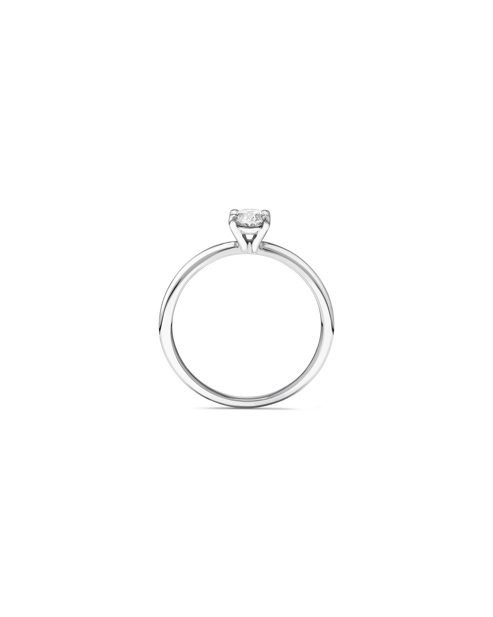 0.50 Carat TW Certified Oval Solitaire Engagement Ring in 18kt White Gold