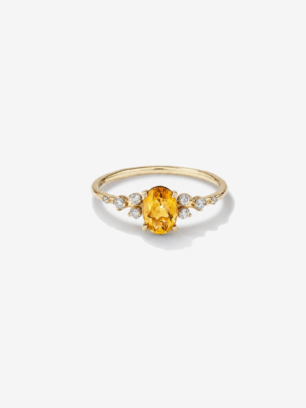 Citrine and 0.12 Carat TW Diamond Ring 10kt Yellow Gold