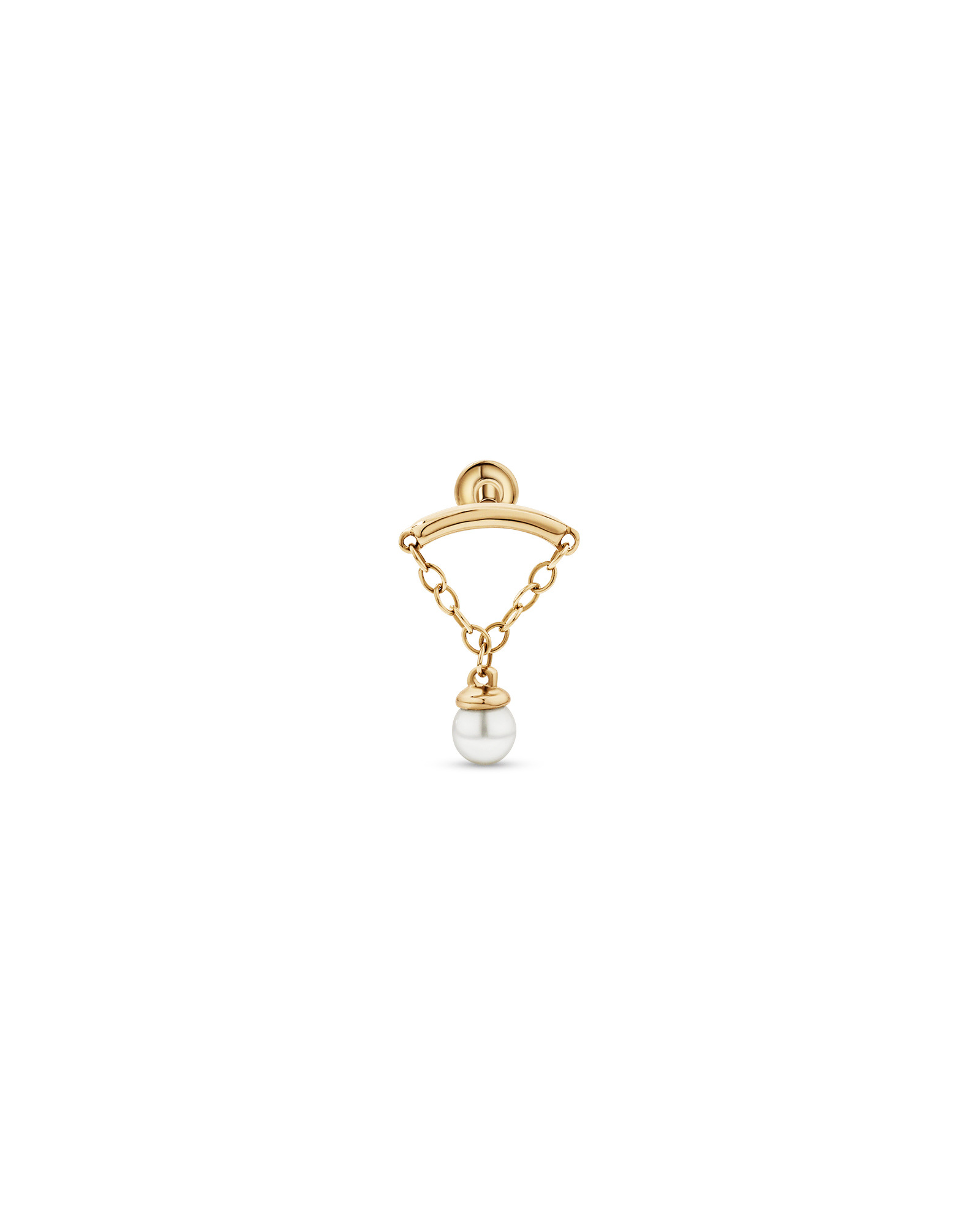 Hélice simple flottante en perle d’eau douce cultivée en or 10 carats