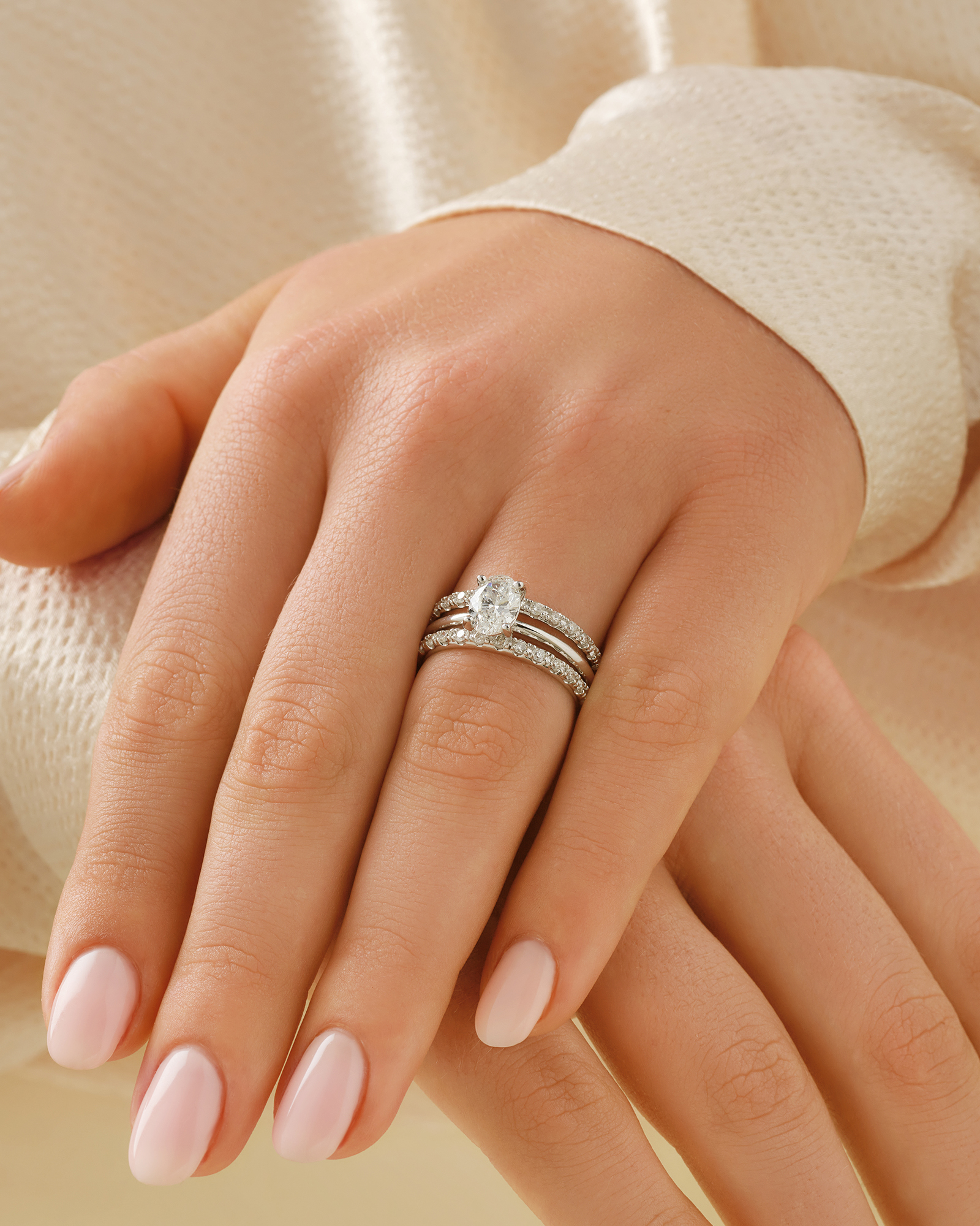 Enhancer Ring with 0.50 Carat TW of Diamonds in 14kt White Gold