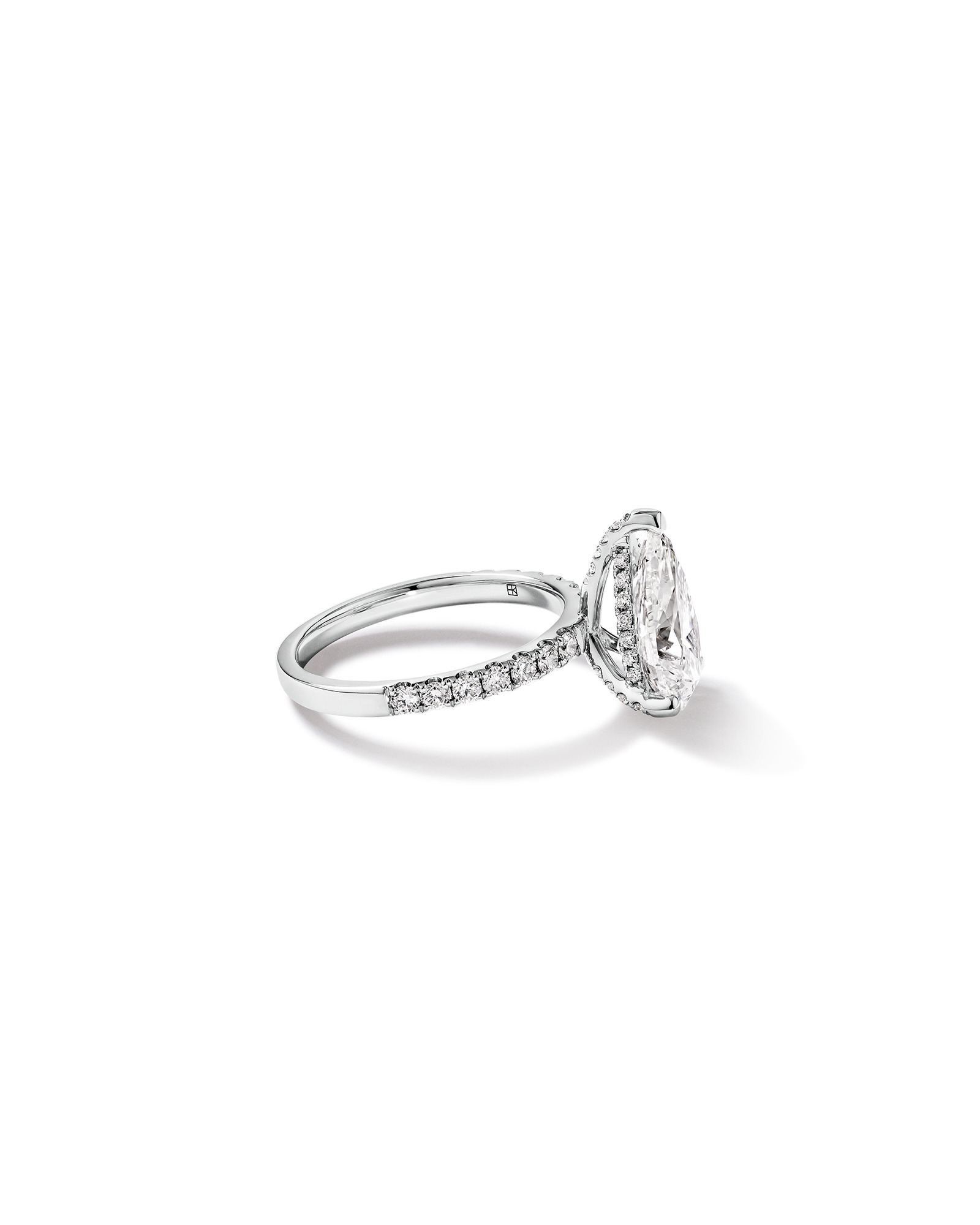 3.50 Carat TW Pear Cut Laboratory-Grown Diamond Engagement Ring in 18kt White Gold