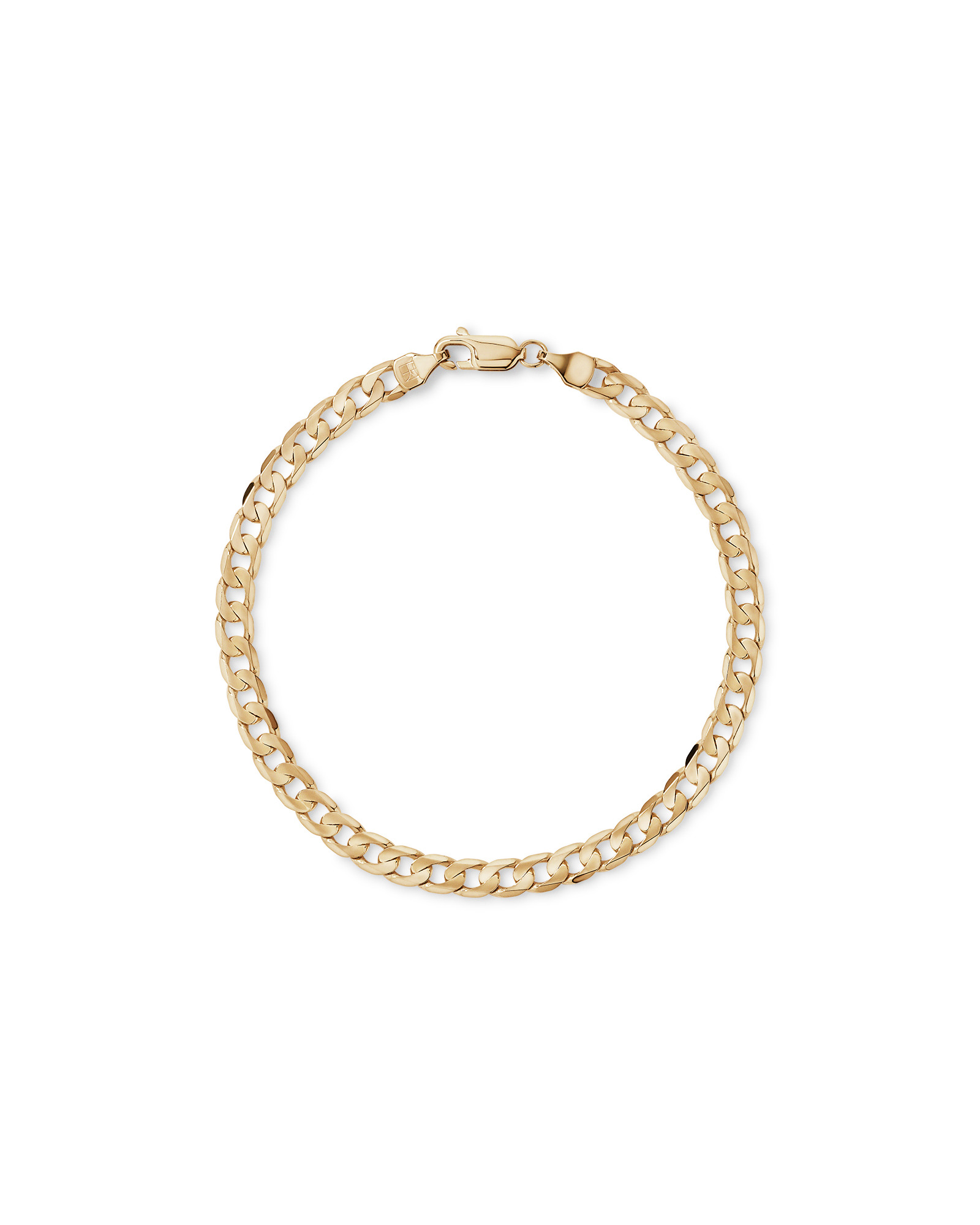 21cm (8.5") 5mm Flat Beveled Curb Bracelet in 10kt Yellow Gold