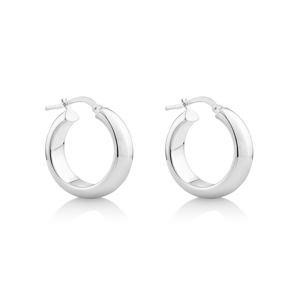 Boucles d'oreilles créoles de 15mm en argent sterling