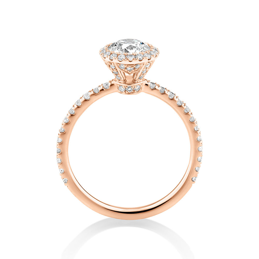 Bague de fiançailles en or blanc 18 K avec halo à diamants totalisant 1,36 ct Sir Michael Hill Designer