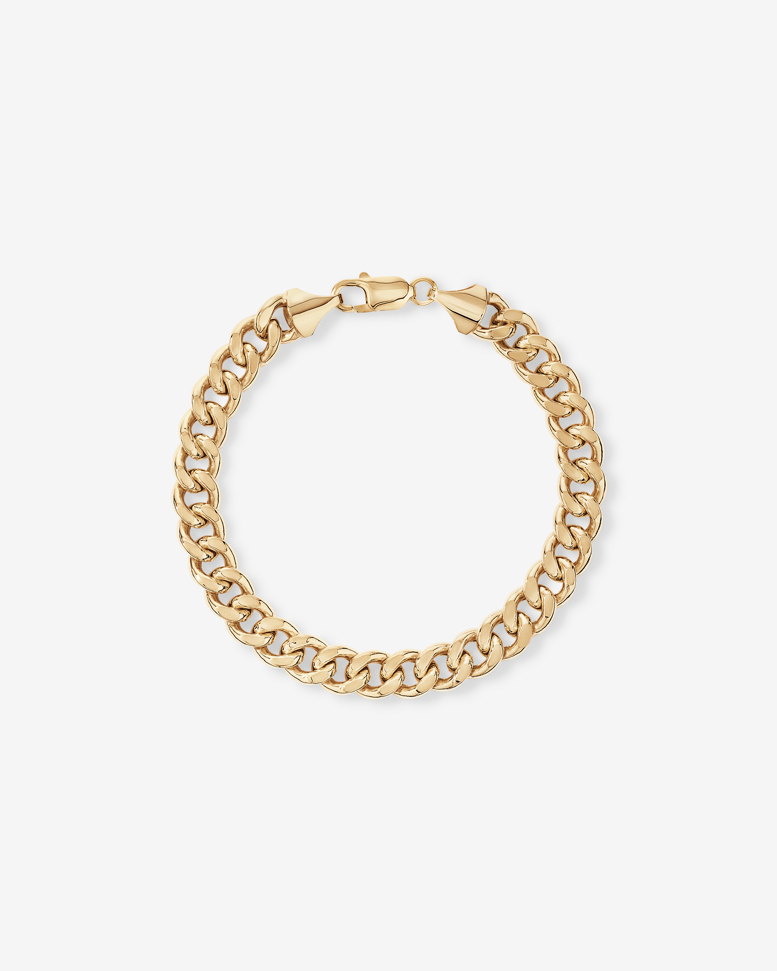 23cm (22") 9mm Width Semi Solid Diamond Cut Curb Bracelet in 10kt Yellow Gold