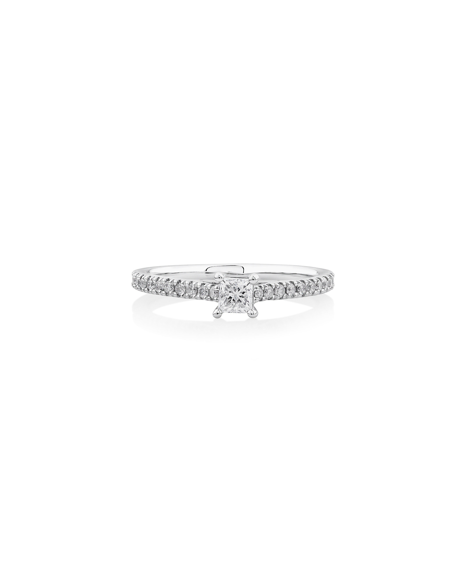 Engagement Ring with Carat TW Diamonds in 14kt White Gold