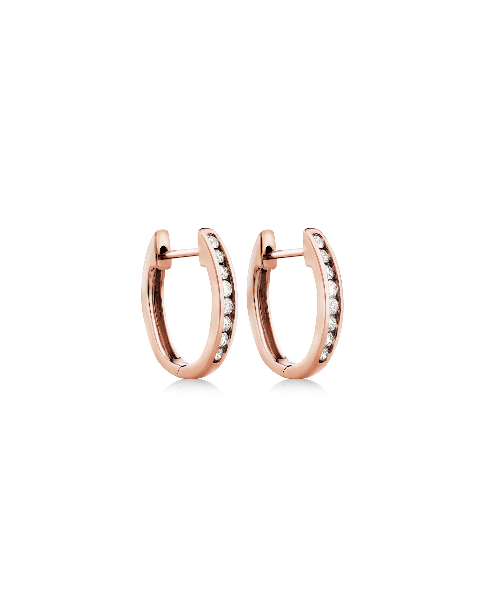 Huggie Earrings with 0.25 Carat TW of Diamonds 10kt Rose Gold