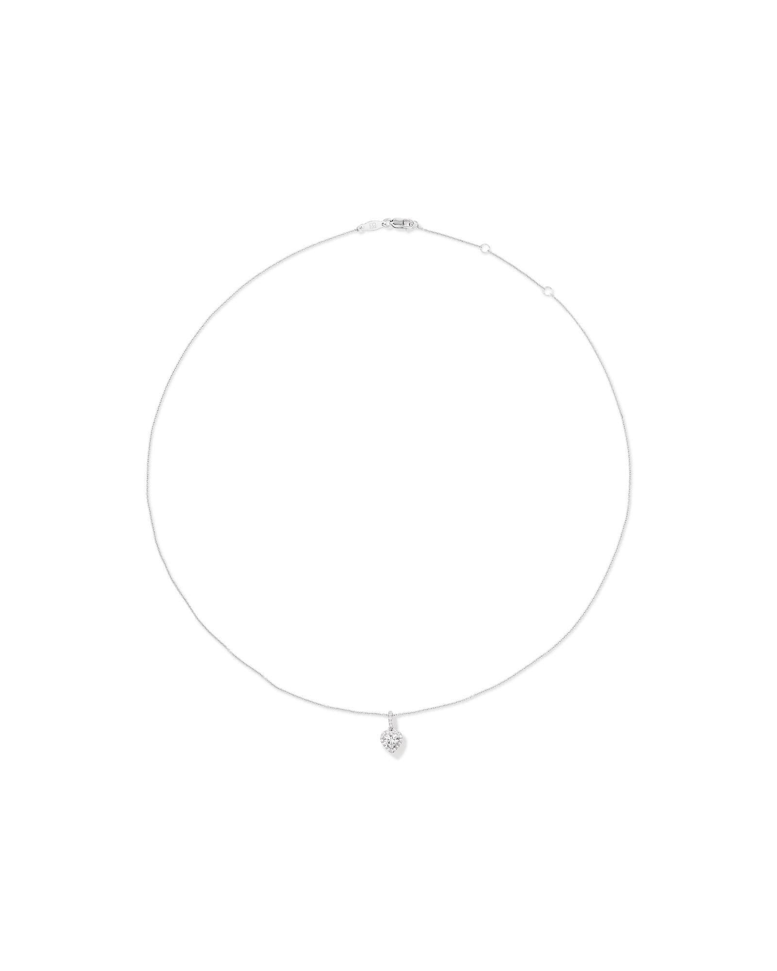 Heart Shape Cubic Zirconia Halo Pendant Necklace in Sterling Silver