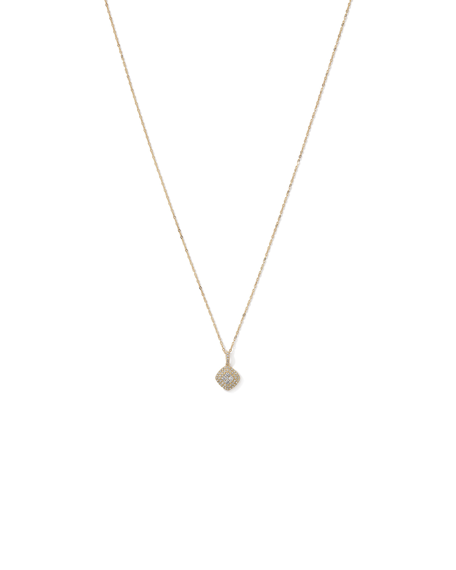 0.30 Carat TW Cushion Shaped Diamond Cluster Pendant Necklace in 10kt Yellow Gold