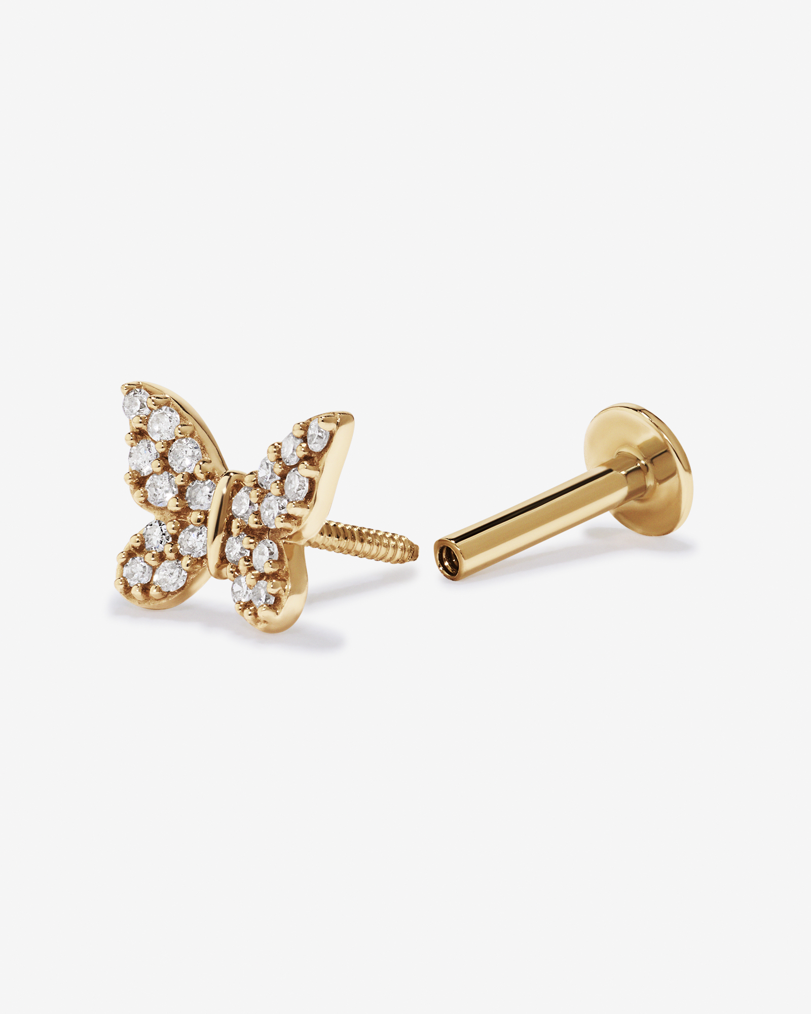 0.06TW Butterfly Helix Stud in 10kt Gold