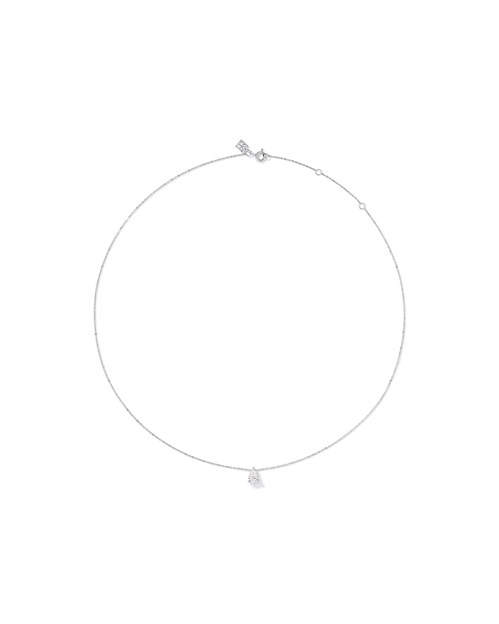 0.50TW Lab Diamond Pear Solitaire Necklace in 10kt Gold