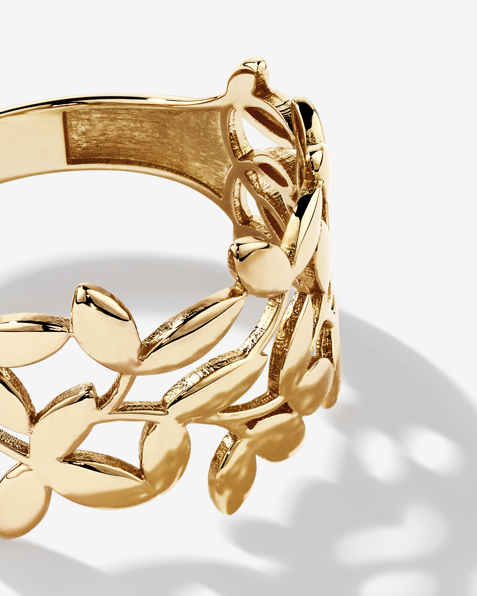 Olive Leaf Ring in 10kt Yellow Gold