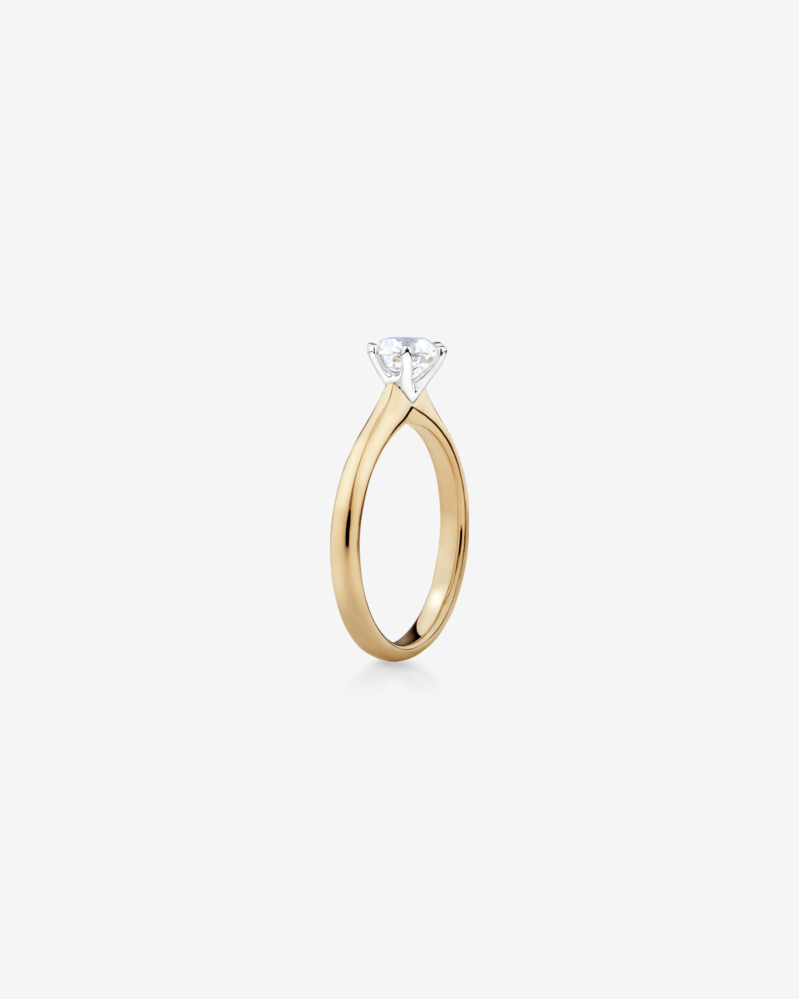Bague de fiançailles en or blanc et jaune 18 K à diamant solitaire certifié totalisant 0,75 ct