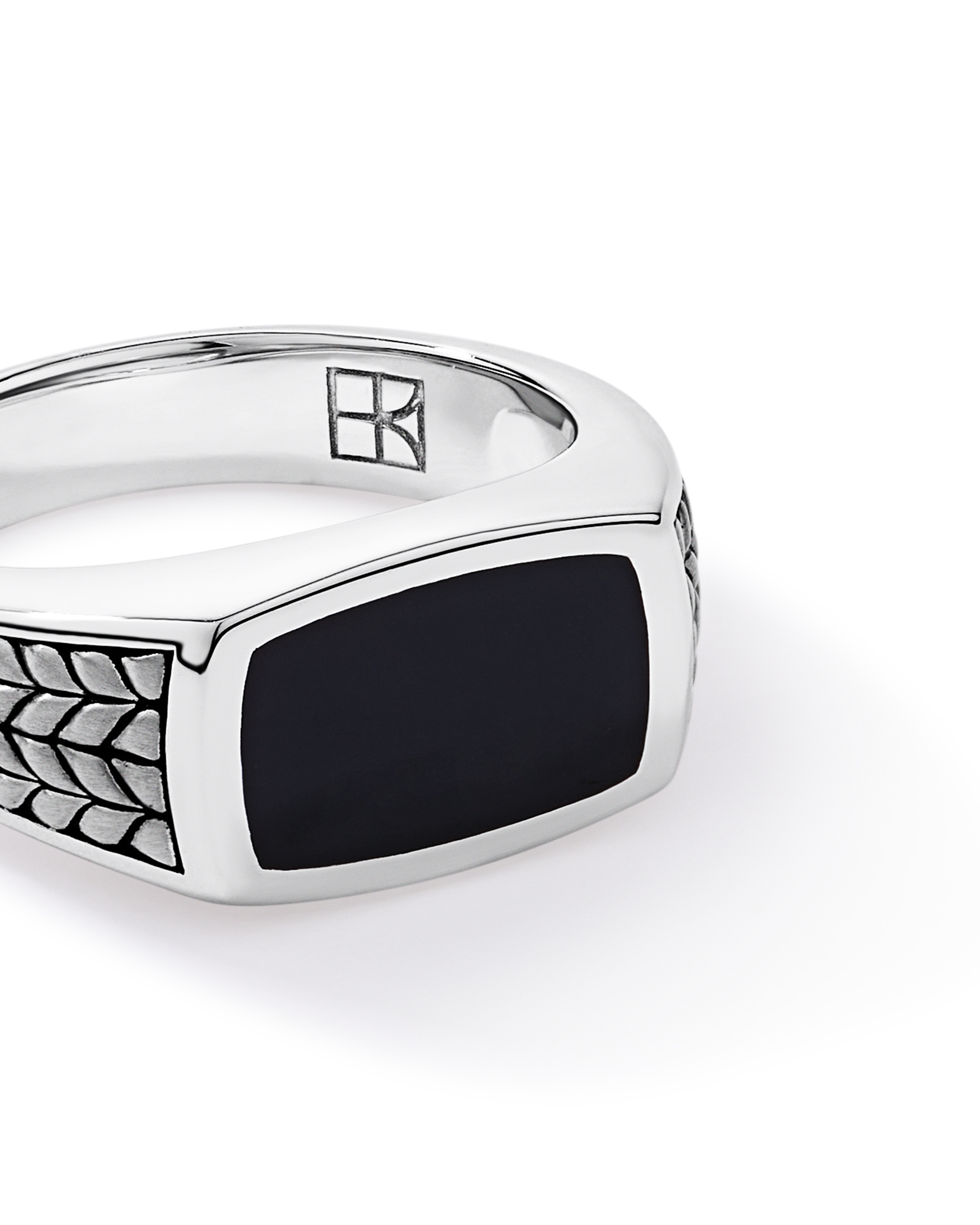 Black Onyx Signet Ring in Sterling Silver