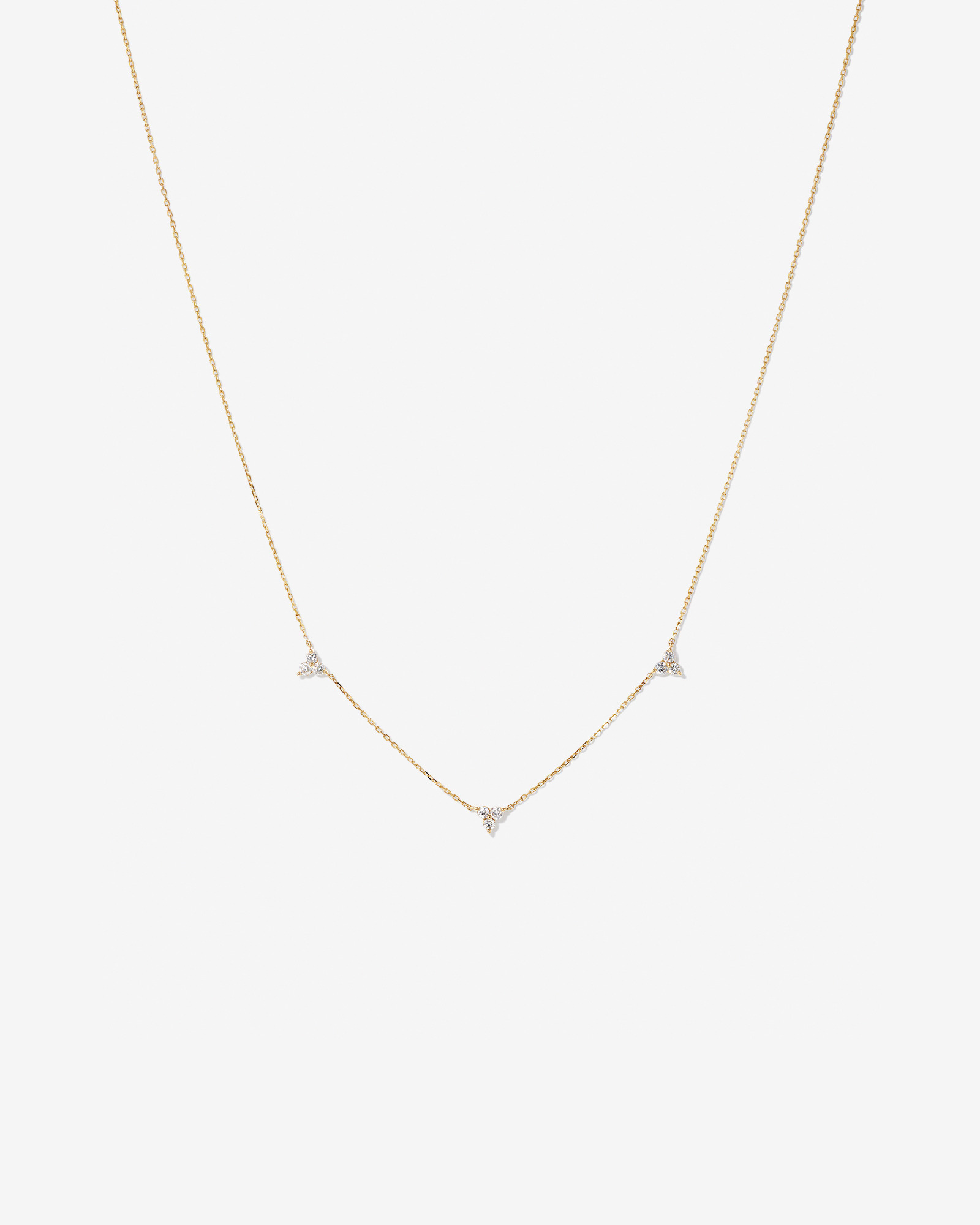 Station Necklace With 0.25 Carat TW Diamonds in 10kt Yellow Gold