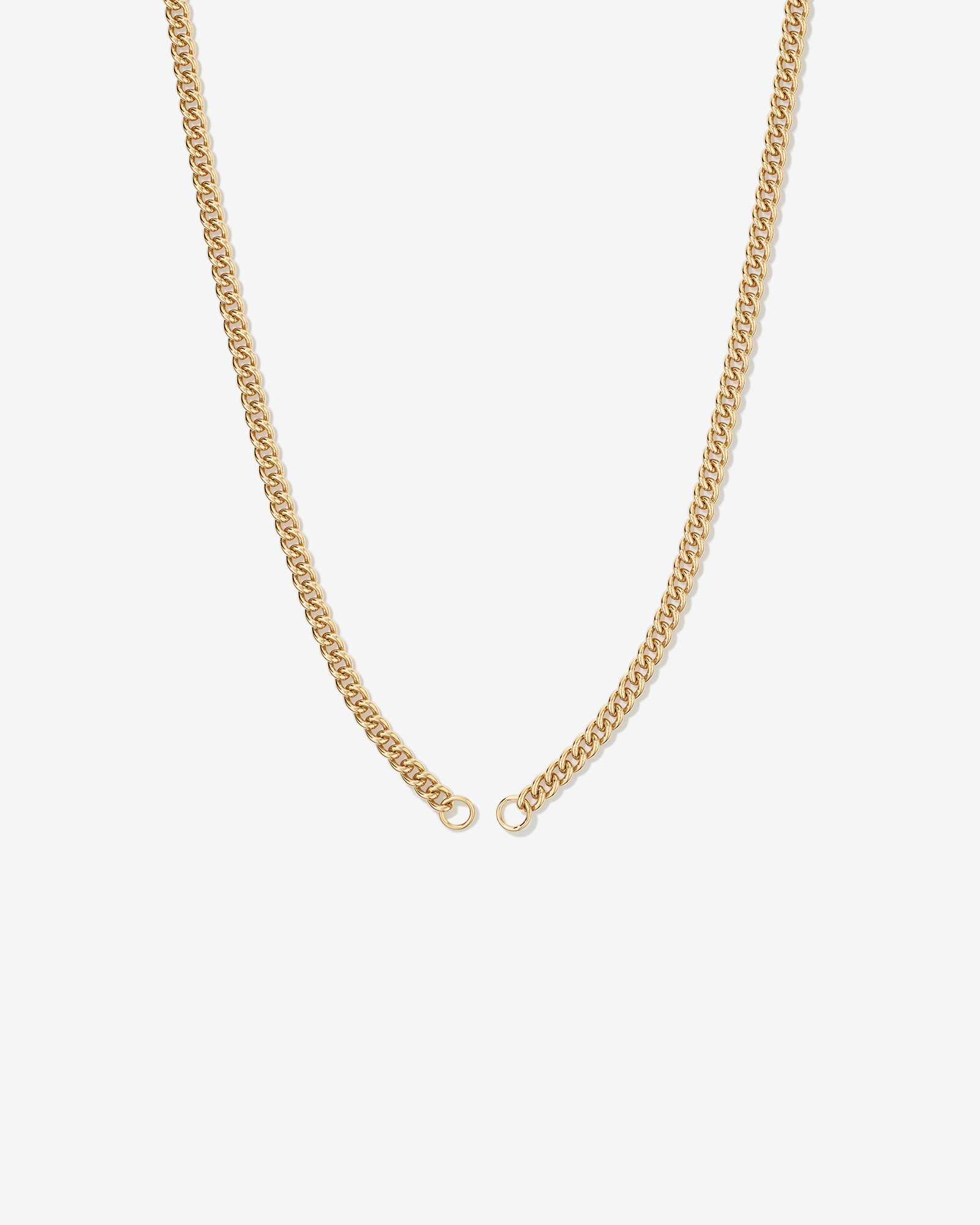 Round Curb Pendant Bar Chain in 18kt Gold Vermeil
