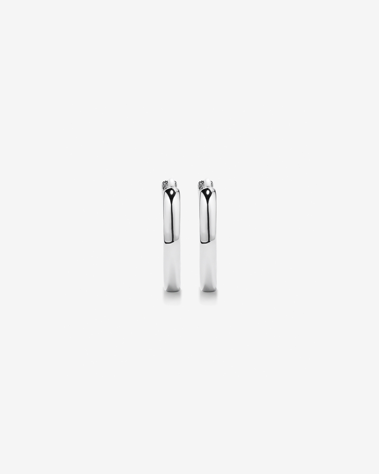 12mm Medium Polished Huggie Earrings in Sterling Silver