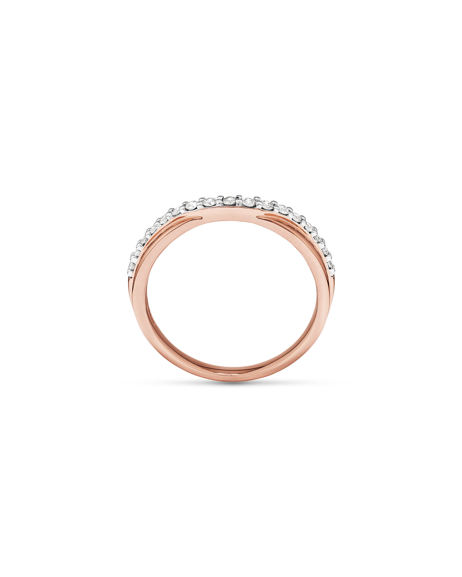 Bague de mariage avec 0,25 carat TW de diamants en or rose 14kt