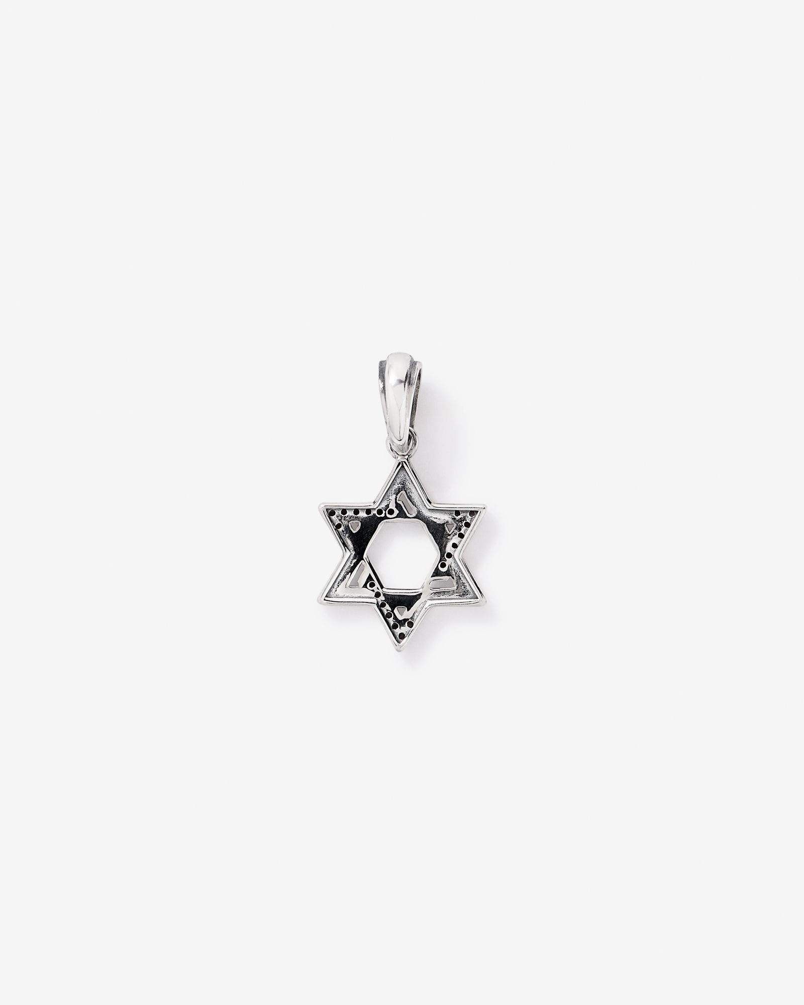 0.11 Carat TW Black Diamond Star of David Pendant in Sterling Silver