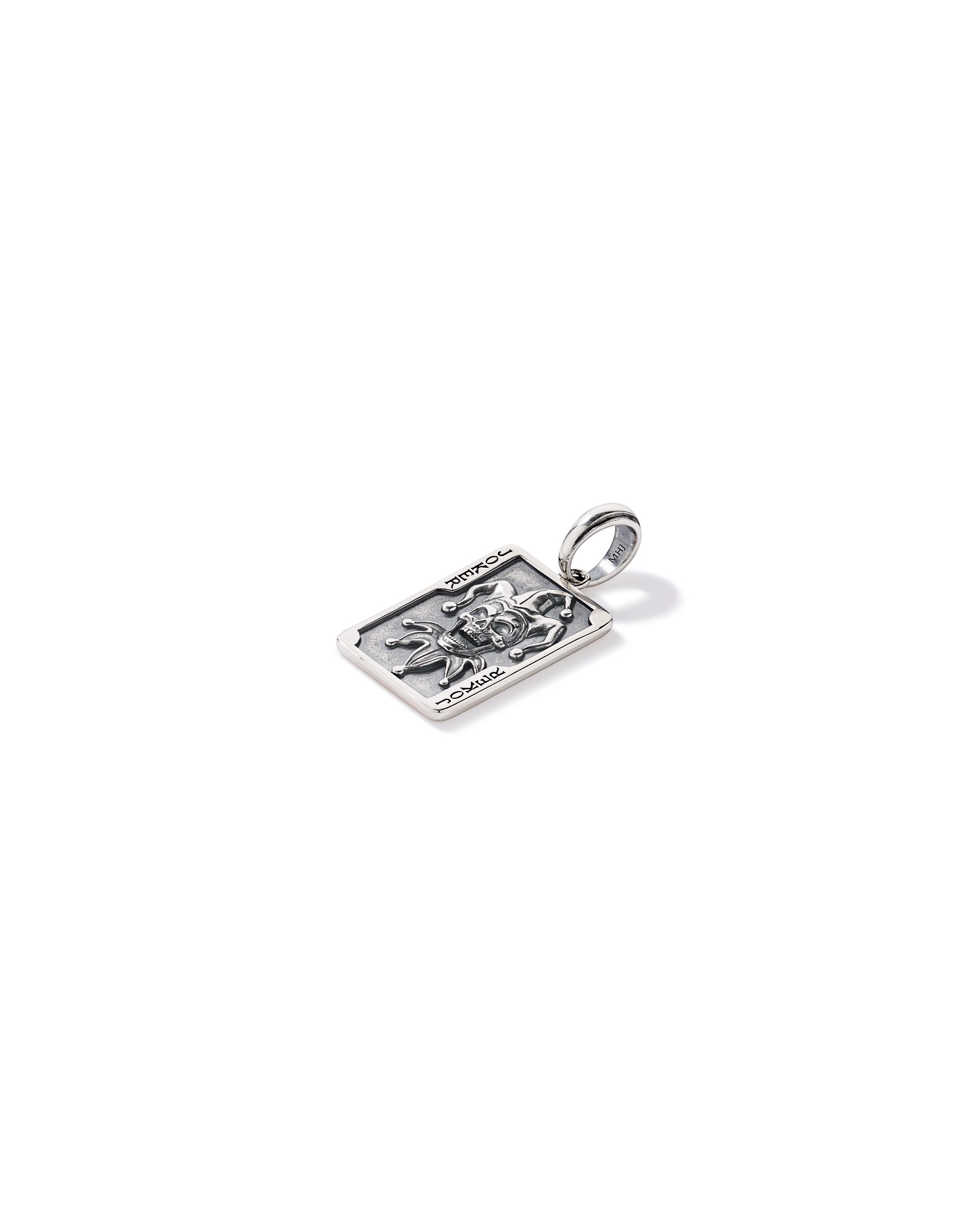 Joker Card Pendant in Sterling Silver