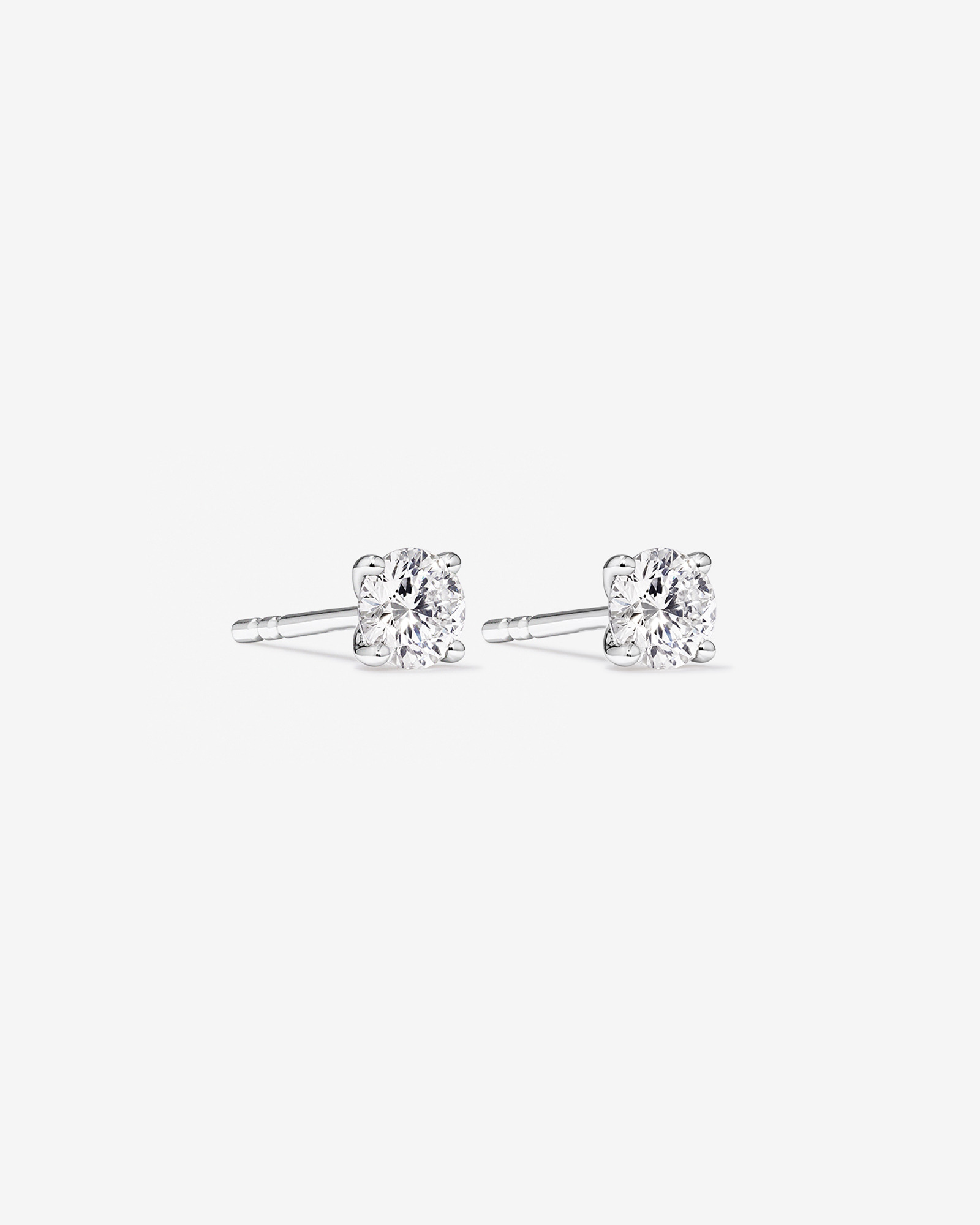 Certified 0.50 Carat TW Diamond Solitaire Stud Earrings in 18kt White Gold